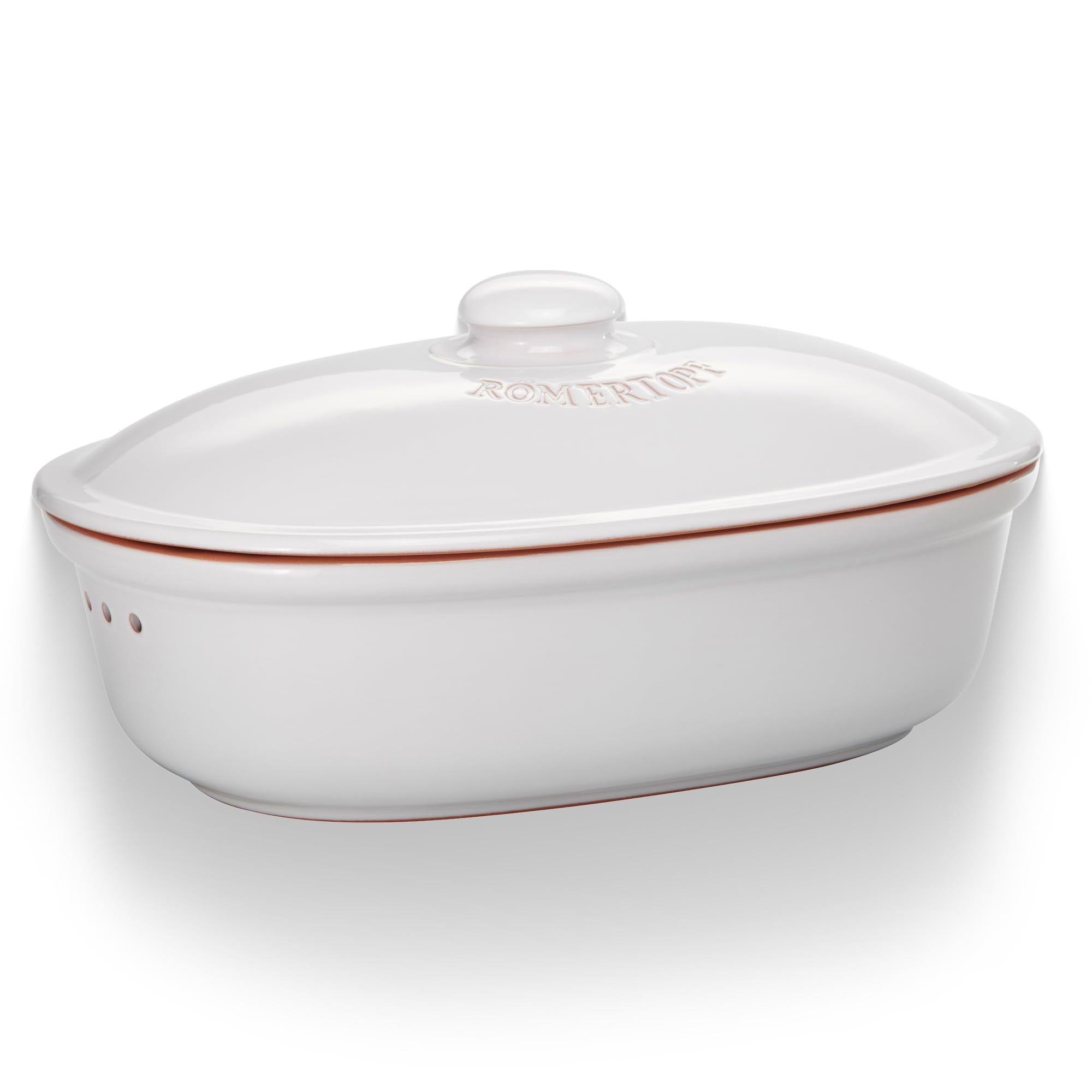 Rmertopf Oval Ceramic Bread Freshness Pot | Natural Ceramic - Ideal For Storing Bread And Pastries - 15.7x11x7.8 - White