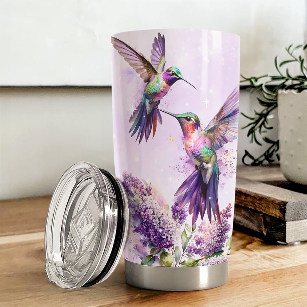 Hummingbird Tumbler 20oz Stainless Steel Insulated Travel Mug Cup for Women Girls Grandma Mom Hummingbird Gifts for Birthday Chr