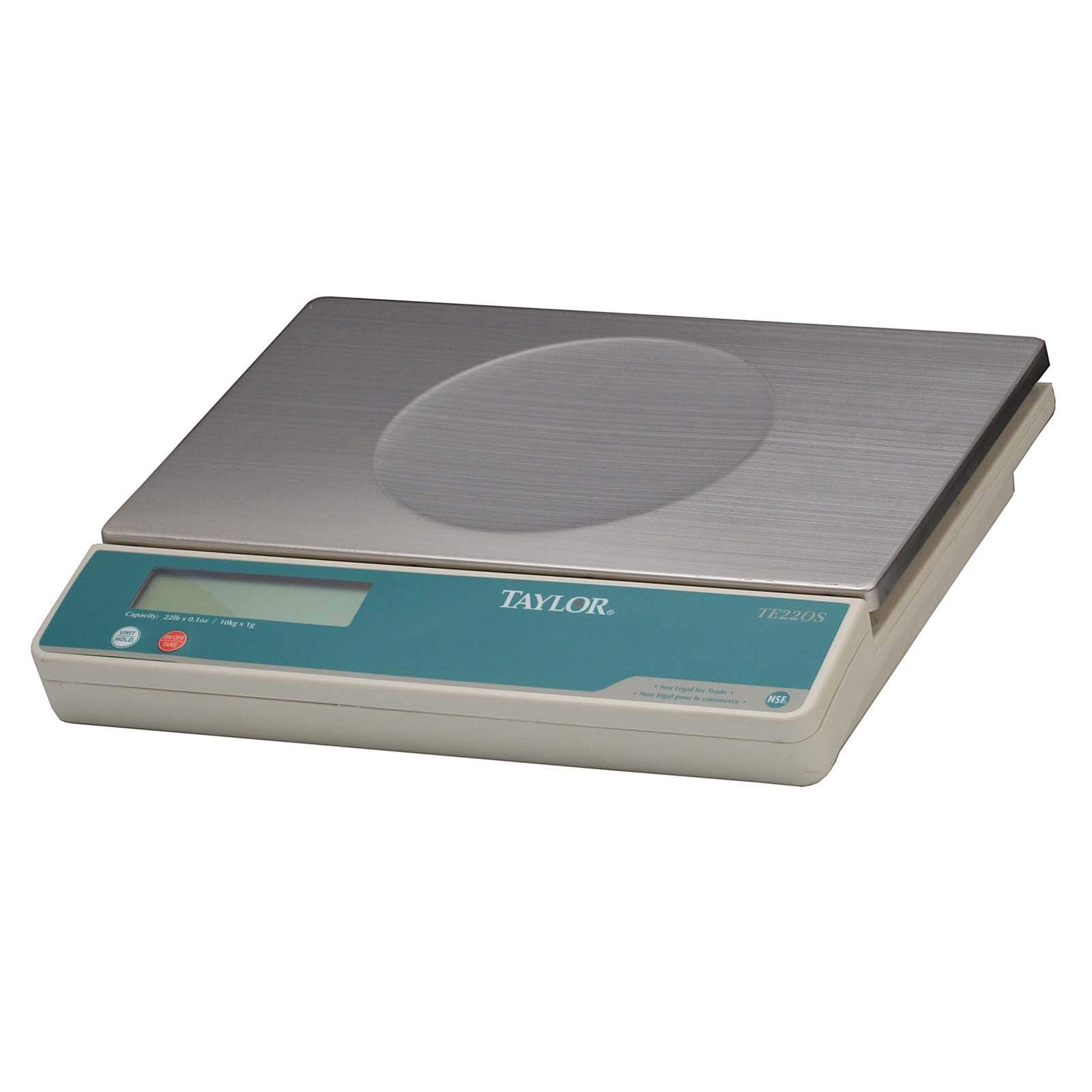 Taylor Precision TE22OS Portion Control Scale, Digital, 22 lb. x 0.1 oz./10 kg x 1 g Capacity, 11-1/4 x 7-1/4 Removable Oversize
