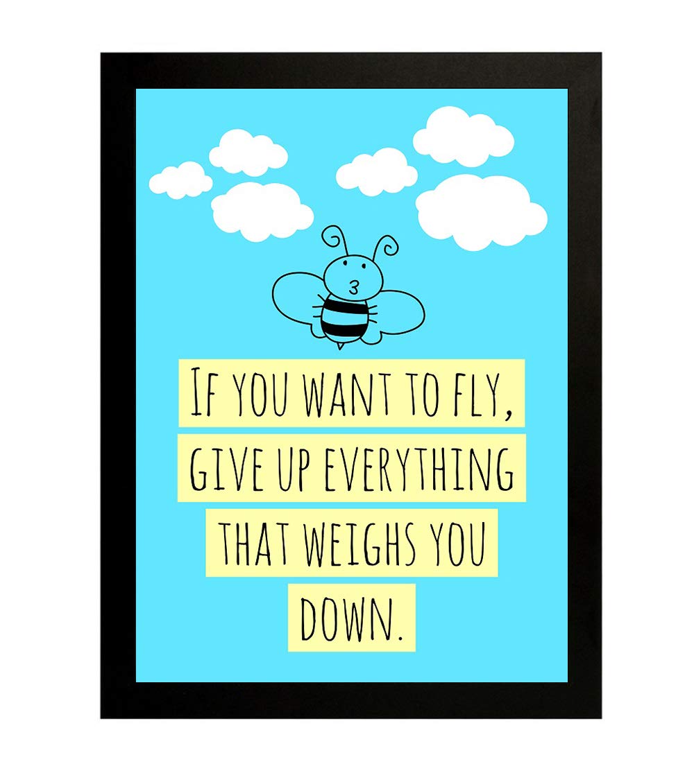 Interio Crafts Motivational Quotes Home Decor Inspirational Poster Office Decor Wall Poster With Frame(Frame Size: 13X10 Inches)