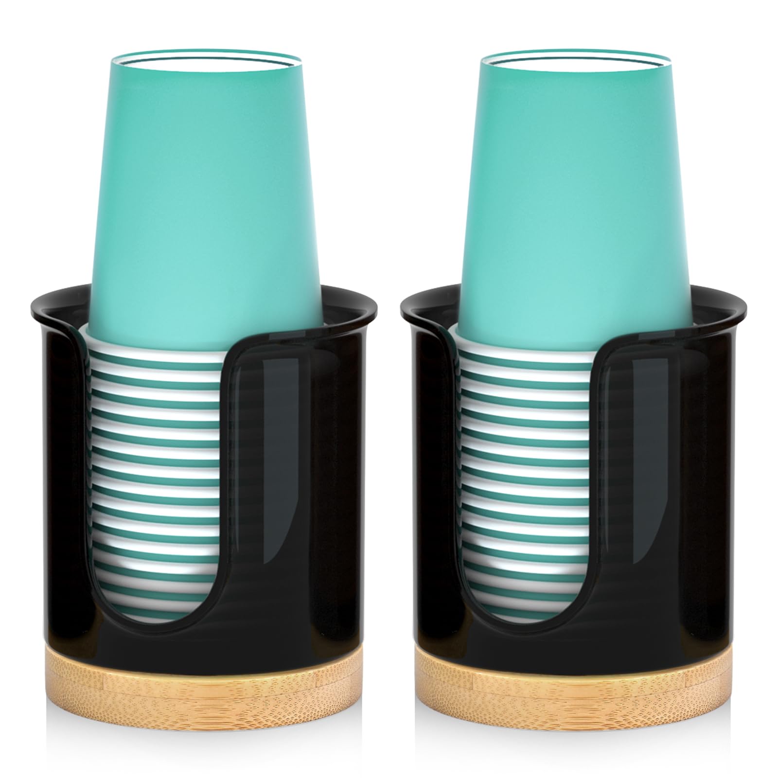 2 Pack Bathroom Cup Holders Paper Cup Dispenser - Holds 3 Oz Mouthwash Cups For Convenient Rinsing And Storage On Bathroom Vanit