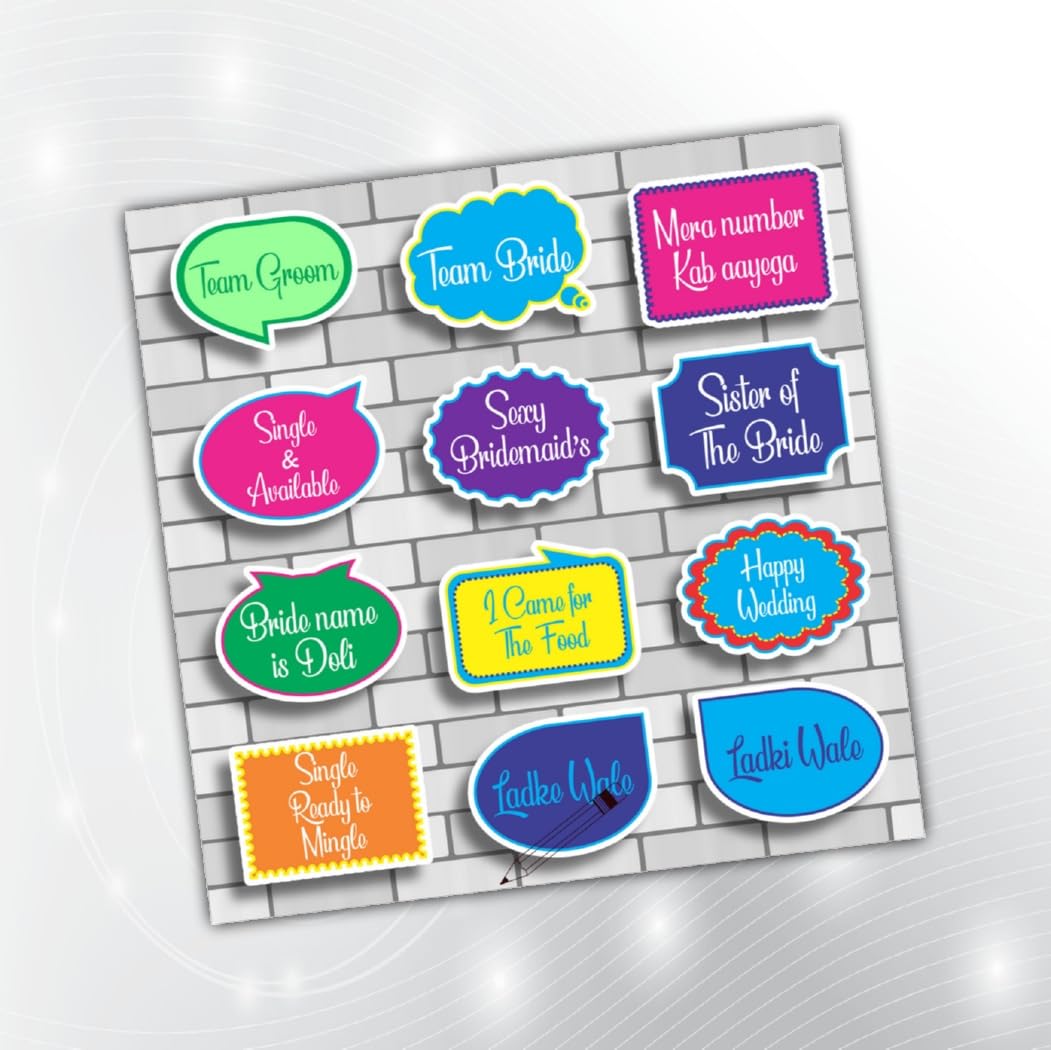 PartyStuff Wedding Theme Props  Wedding Speech Bubbles 2 (12 Cards)
