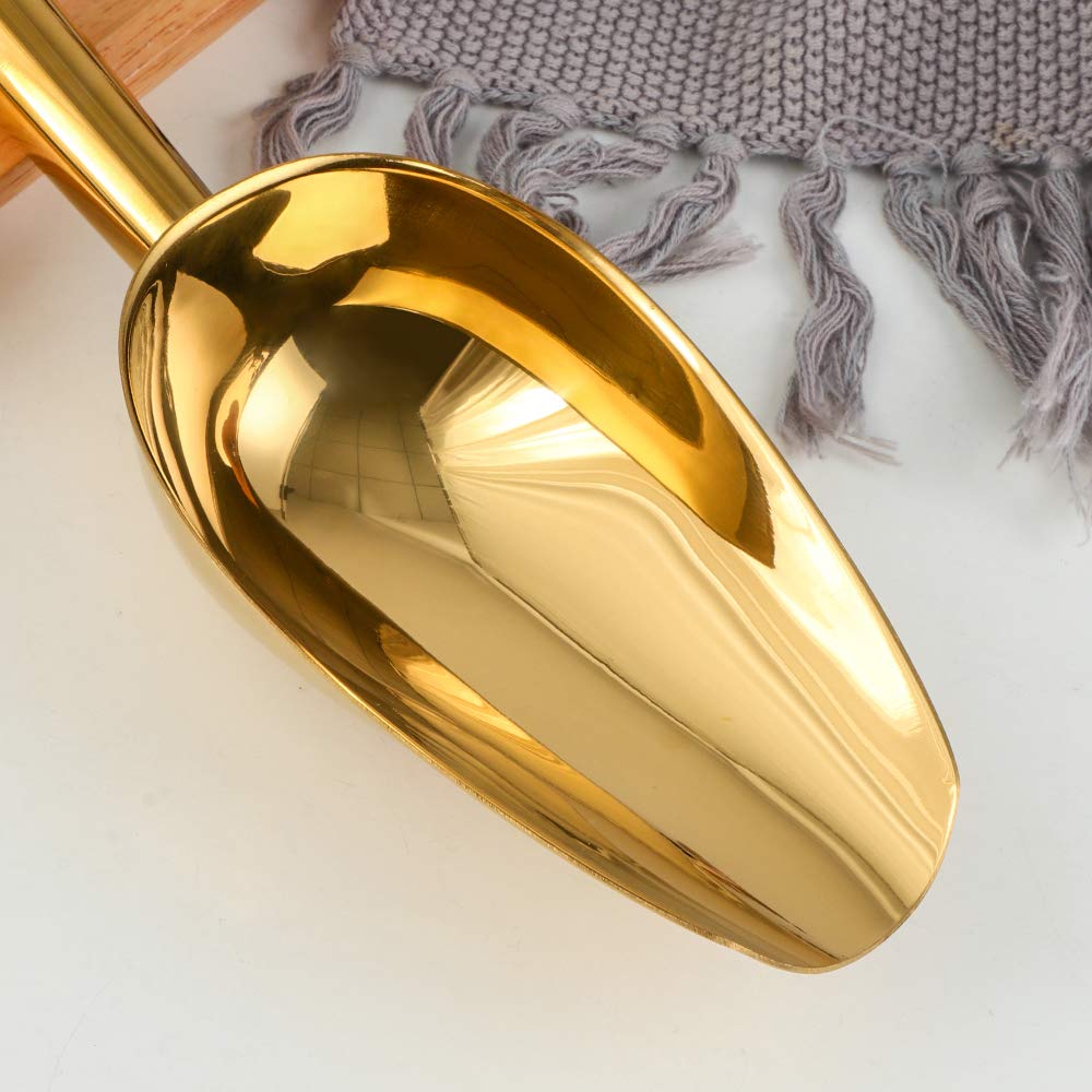 Meisha Stainless Steel Ice Scoop, Thickened Metal Food Candy Scoop For Kitchen Bar Party Wedding, Heavy Duty, Mirror Finish - Go