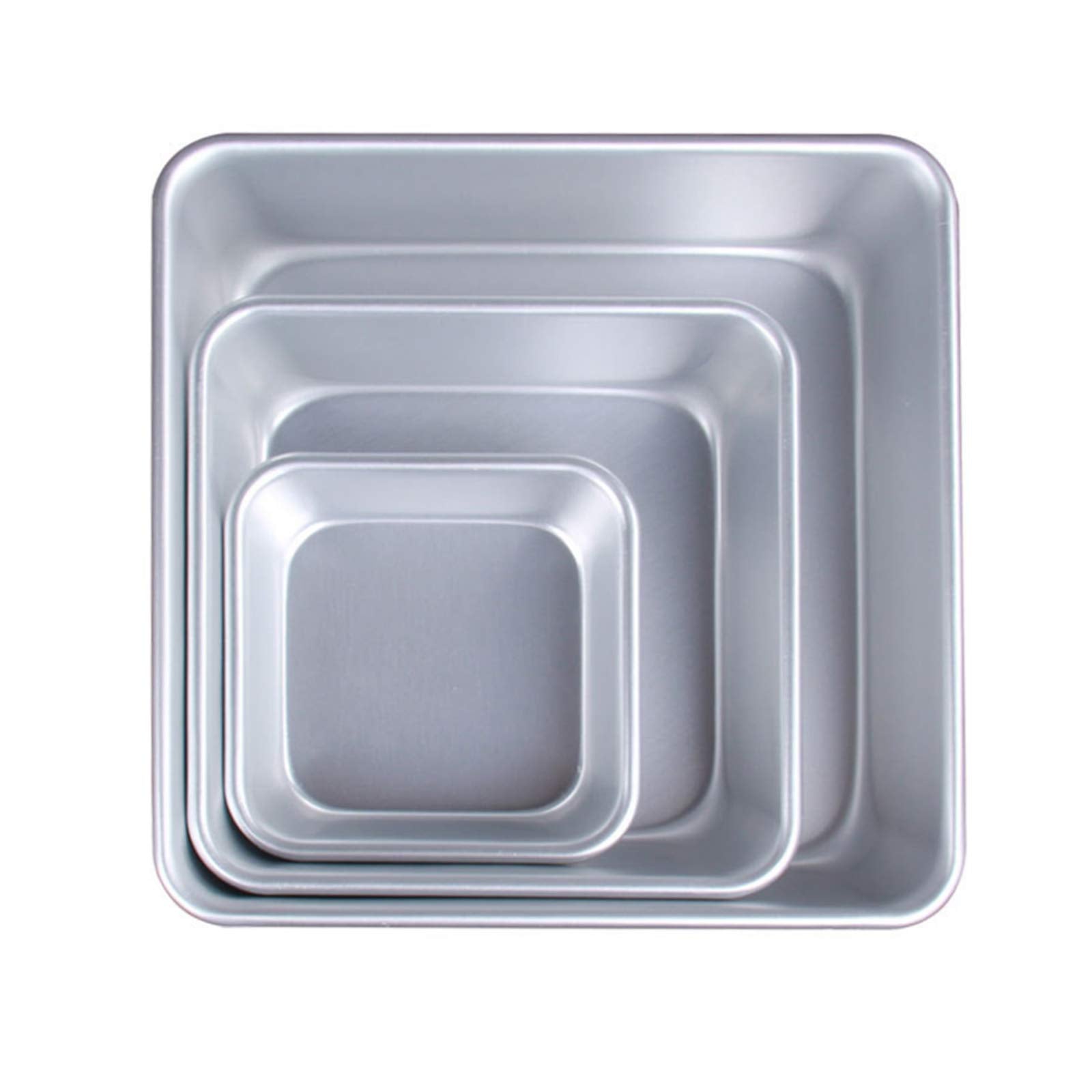 Ugyduky Set Of 3 Anodized Aluminum 3-Tiered Even Square Cake Pan Set, Multilayer Wedding Birthday Anniversary Baking Cake Tins 4