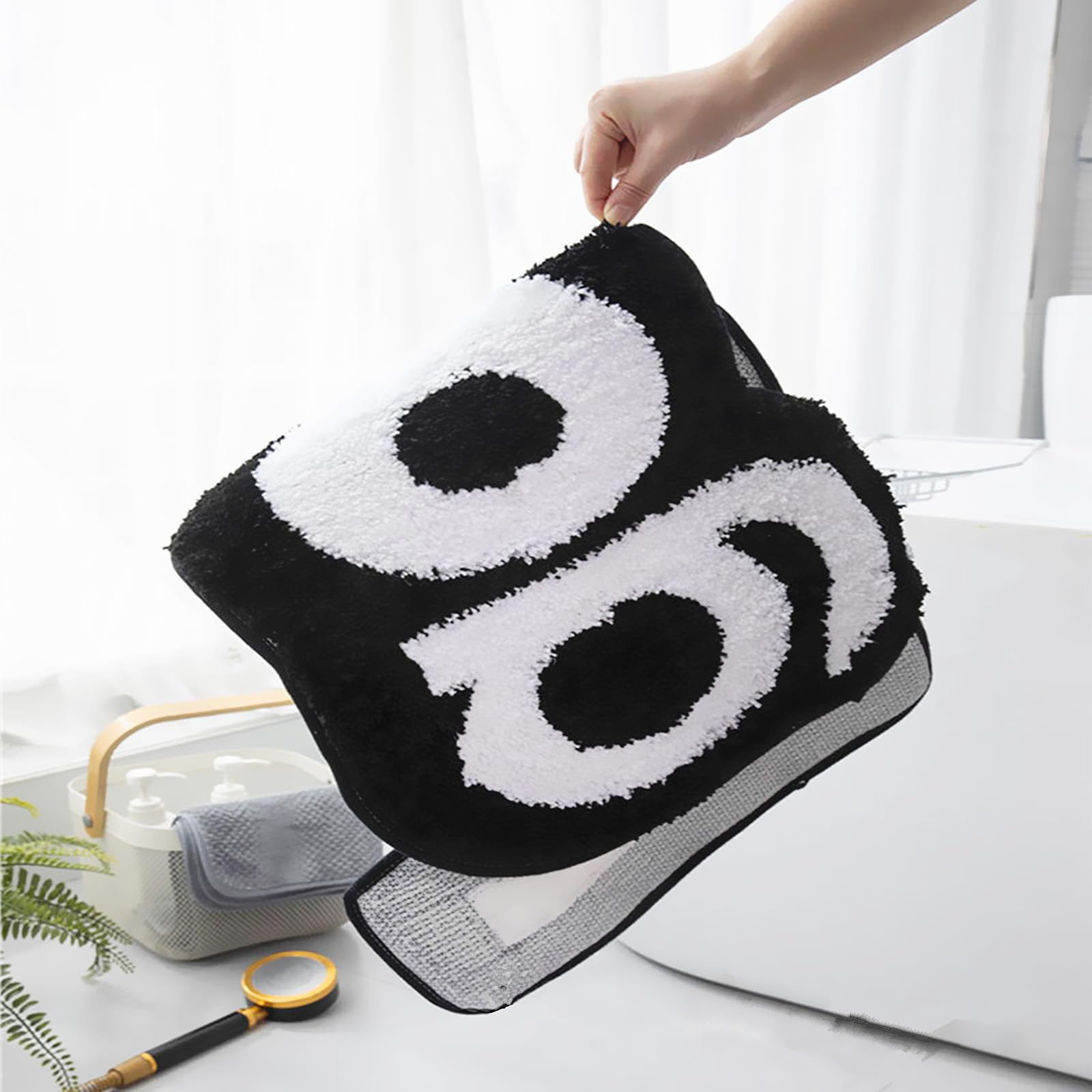 Levinis Good Bath Mat Washable Black And White Bathroom Rugs Funny Cute Bathroom D  Cor Shaggy Soft Absorbent Shower Rug Bath Ru