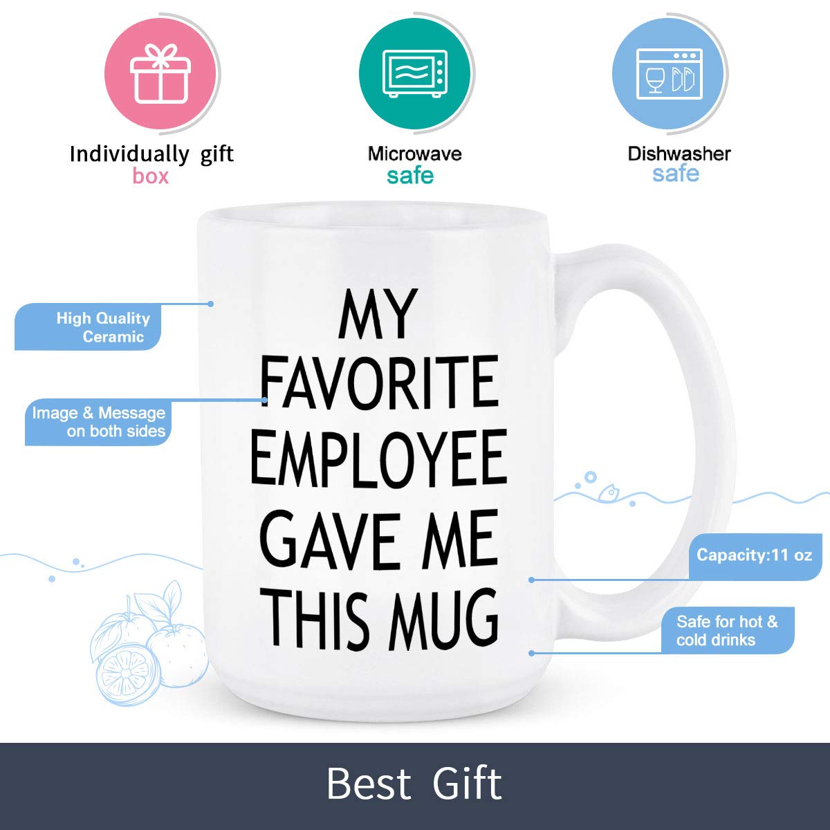 Boss Coffee Mugs, Bosses Day Gifts for Male Women, My Favorite Employee Gave Me This Mug, Birthday Gifts for Boss Male Women, Be