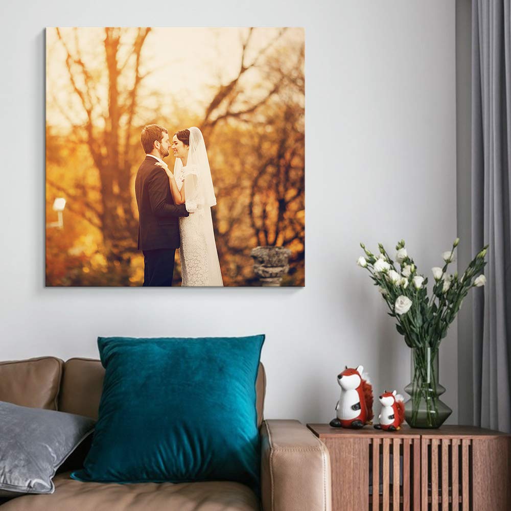 NWT Custom Canvas Prints with Your Photos for Wedding  Personalized Canvas Pictures for Wall to Print Framed 12x12 inches