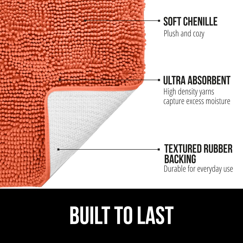 Gorilla Grip Bathroom Rug Sets, Soft Chenille 2 Piece Area Rugs Set, Toilet Base Mat And 30''X20'' Carpet, Absorbent Microfiber