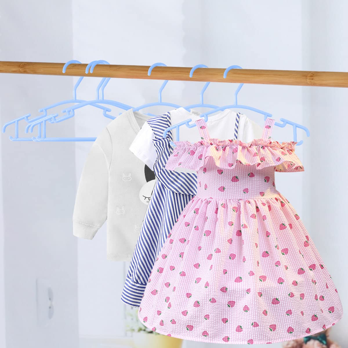 Kids Hangers Childrens Hangers For Clothes Kids Coat Hangers Blue Baby Hangers Toddler Hangers(20 Pack)