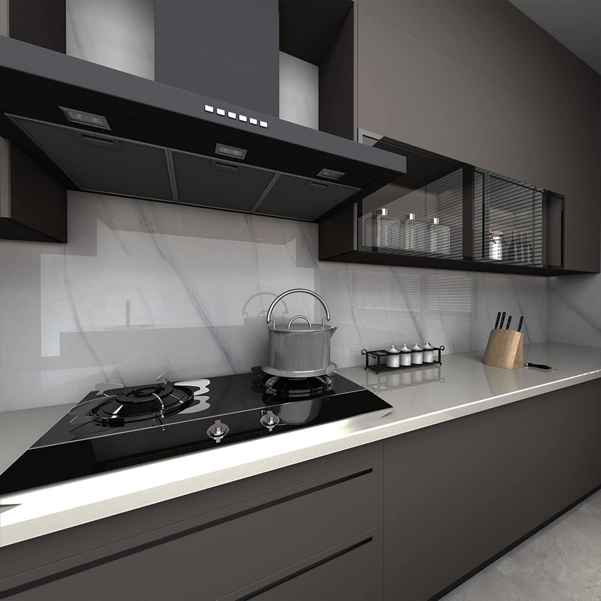 Creamy White Granite Wallpaper Peel Stick Shiny Thick Marble Contact Paper For Countertop 16X354Inch Waterproof Oil Proof Self A