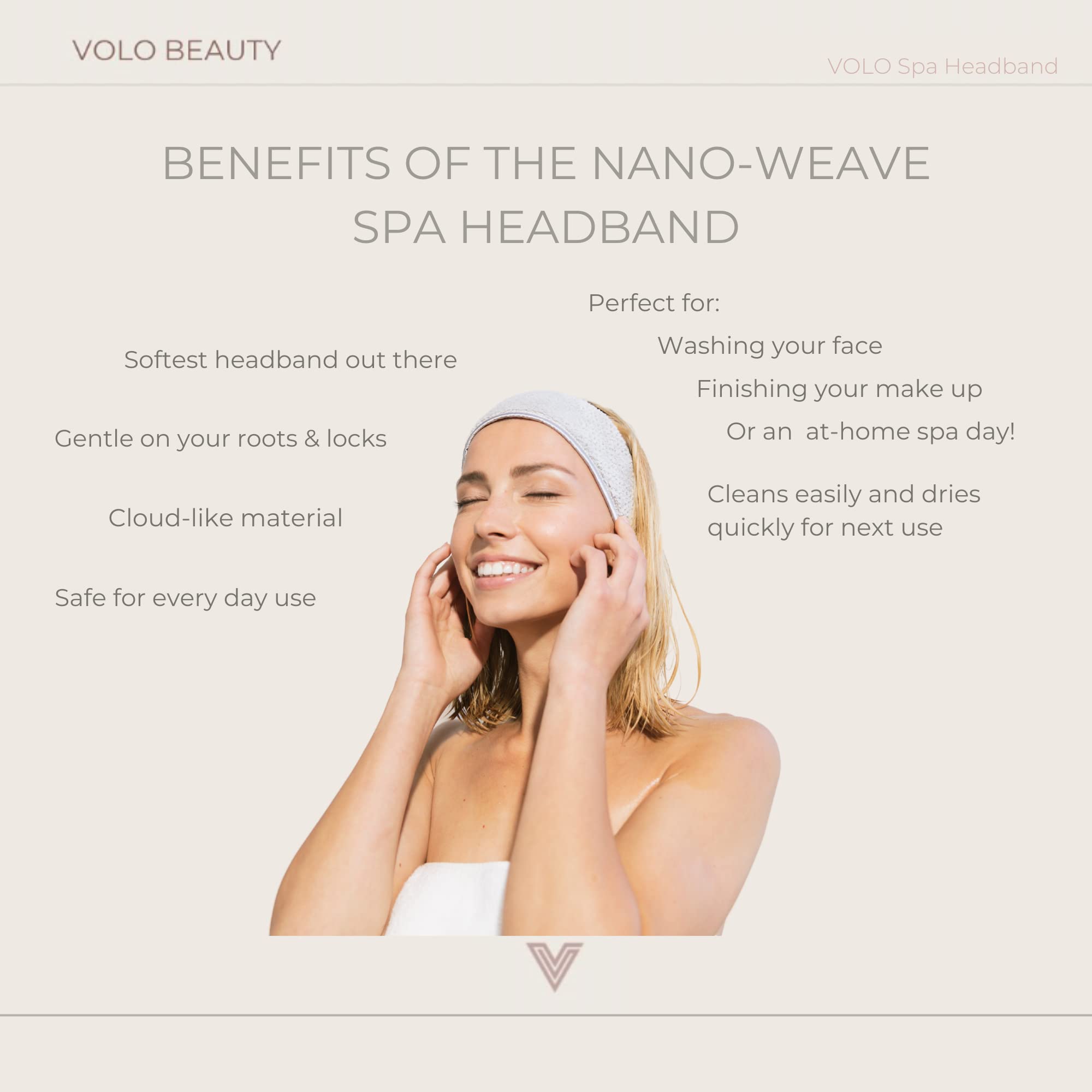 VOLO Cloud Pink Hero Hair Towel + Facial Spa Headband for Women | Wrap Towel + Headband For Washing Face & Makeup | Ultra-Soft,