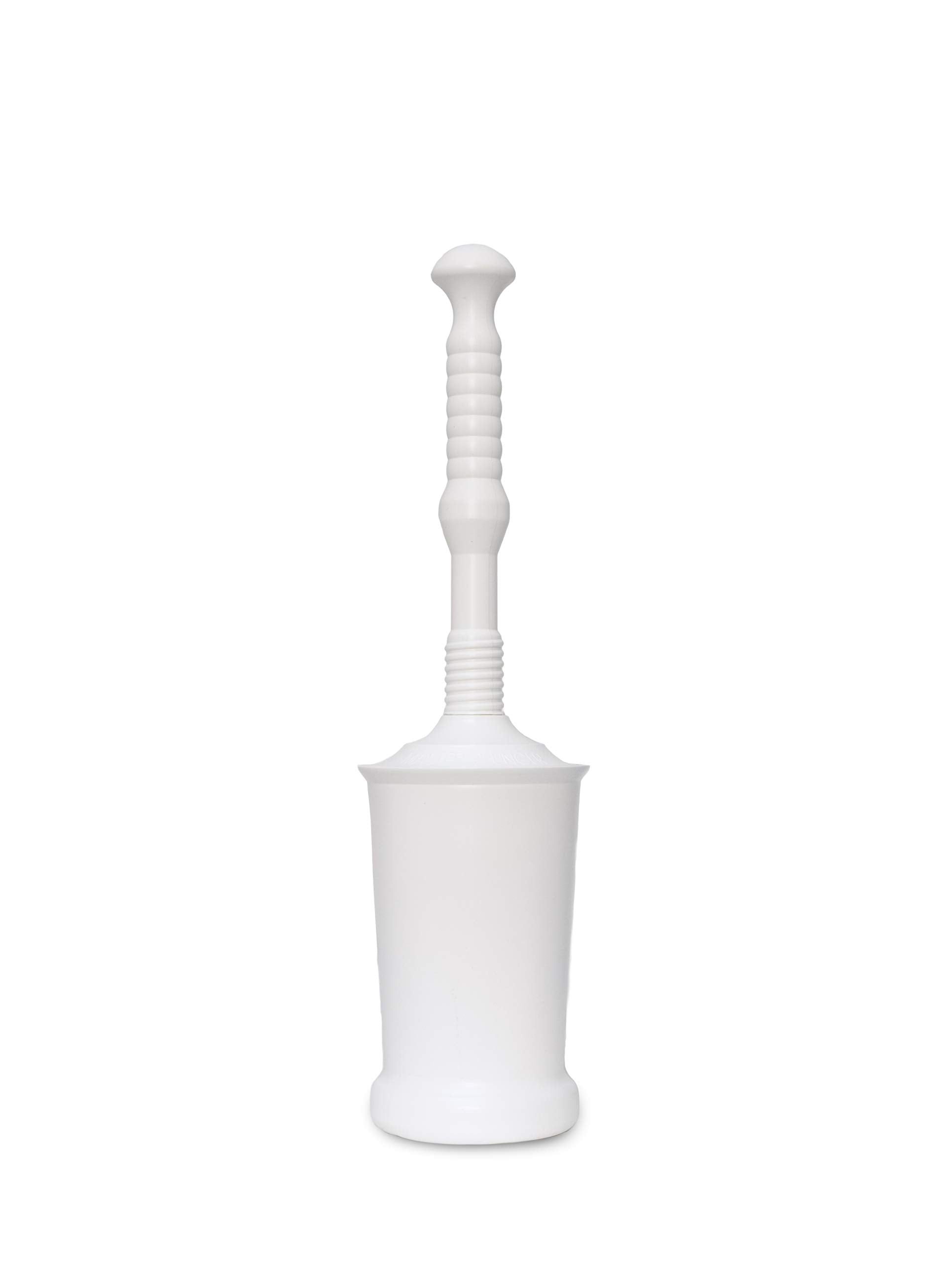 Master Plunger Mp500-4Tb Heavy Duty Bathroom Toilet Plunger Kit With Tall Bucket Caddy Equipped With Air Release Valve, White