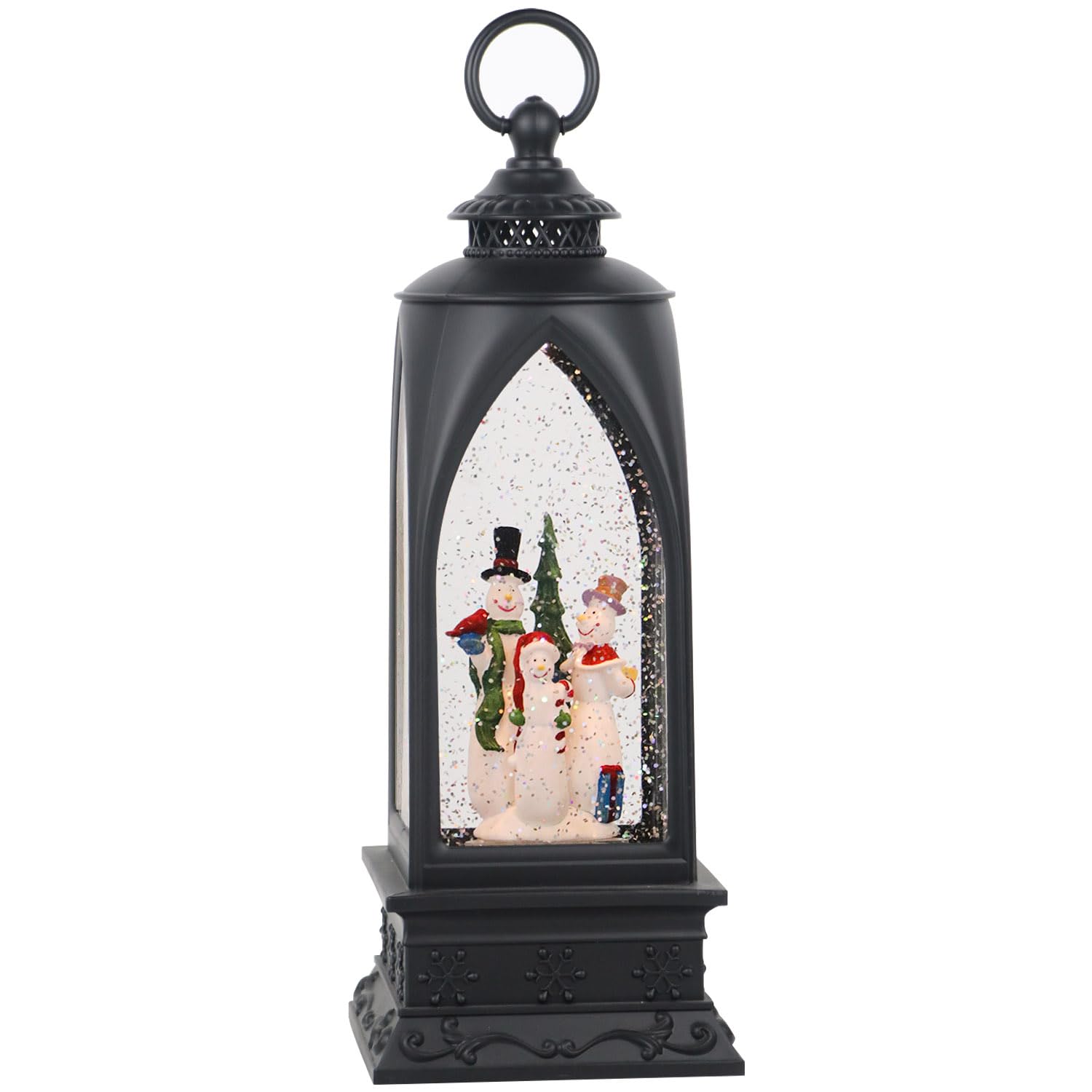 Eldnacele 12    Christmas Snow Globe Lantern Snowman with Music & Timer, USB Lined/Battery Operated Lighted Water Glittering Lan
