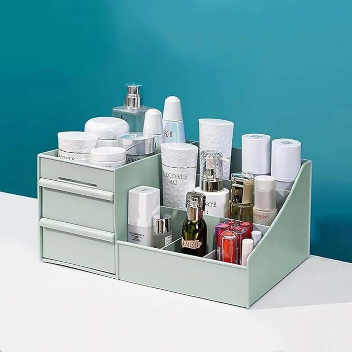 Hitwa Cosmetic Organizer Box Drawers Storage Plastic Stationary Box Make Up Organiser For Lipsticks, Lotions, Jewelry, Nail Care