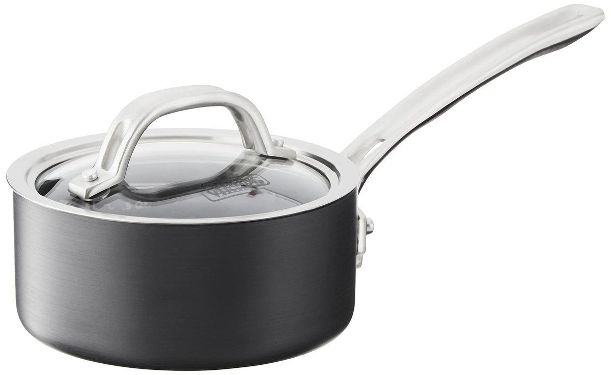 Viking Culinary Hard Anodized Nonstick Saucepan, 1 Quart, Includes Glass Lid, Oven And Dishwasher Safe, Works On Electronic, Cer