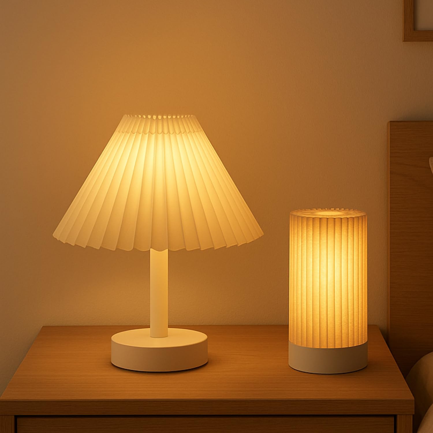 Nyrwana Table Lamp | 1200Mah Battery | Home Decor, Lamp For Living Room & Study, Umbrella Design, Stepless Dimming, 3 Colour Tou