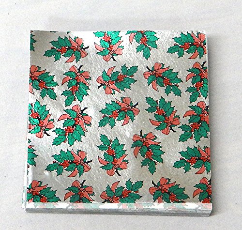 Candy Molds N More 3 X 3 Inch Christmas Holly Confectionery Foil Wrappers, 500 Sheets