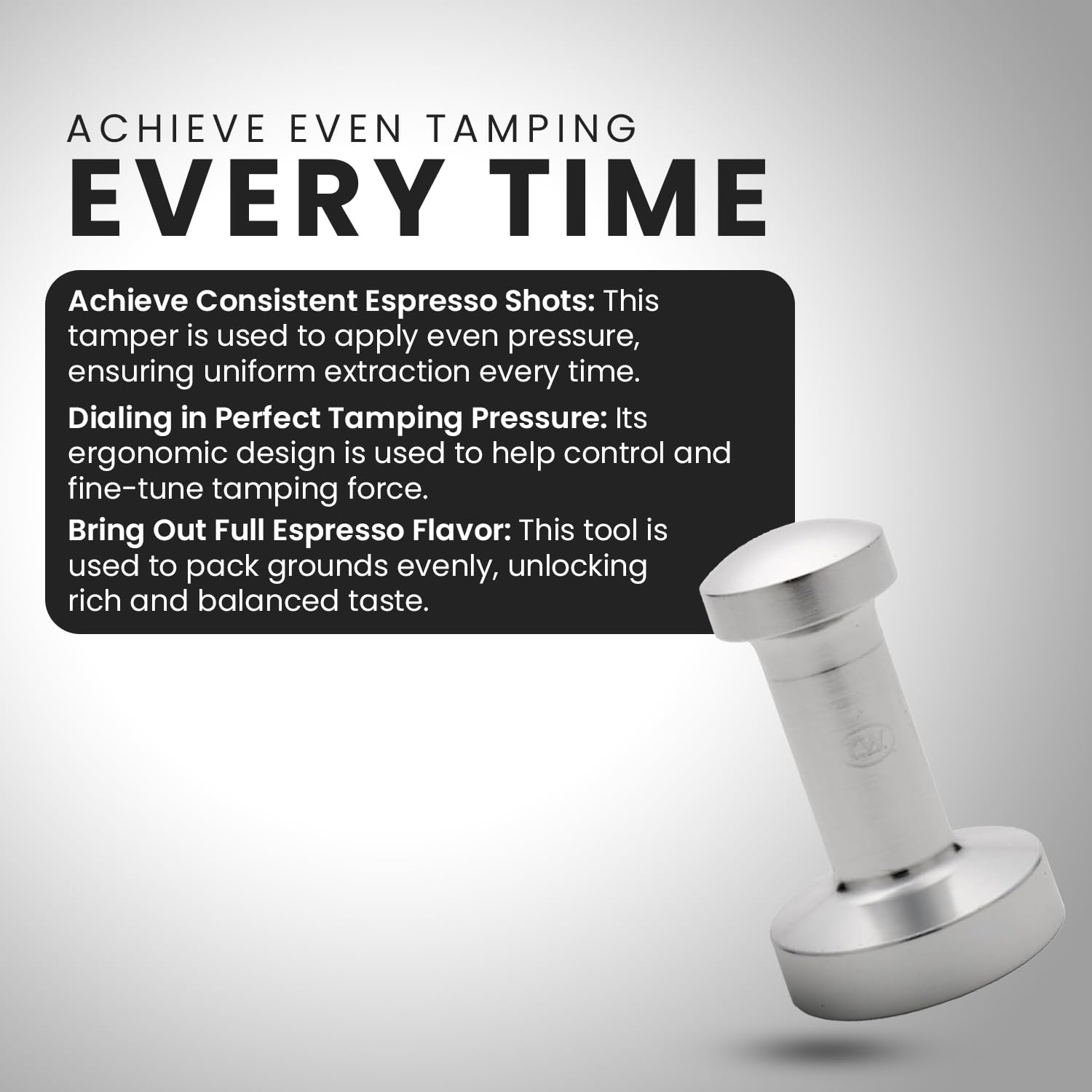 Rattleware Premium Aluminum Espresso Tamper (53 mm) - Ideal for Baristas & Coffee Lovers - Sleek Material & Design - Ultimate Tamping Precision & Consistency