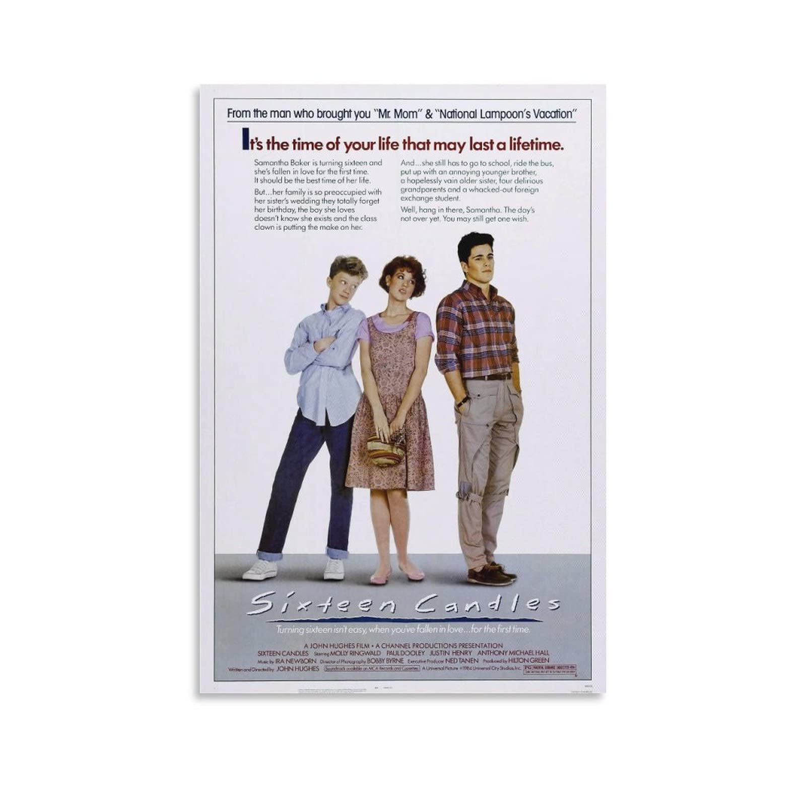 Sixteen Candles Movie Poster Canvas Art Poster And Wall Art Picture Print Modern Family Bedroom Decor Posters 12X18Inch(30X45Cm)