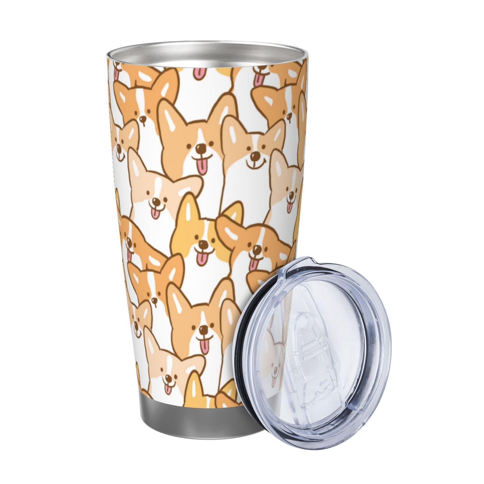 Xinvast Cute Dog Corgi Tumbler Vacuum Insulated Water Bottle Stainless Steel Insulated Coffee Travel Mug For Women Friends 20oz
