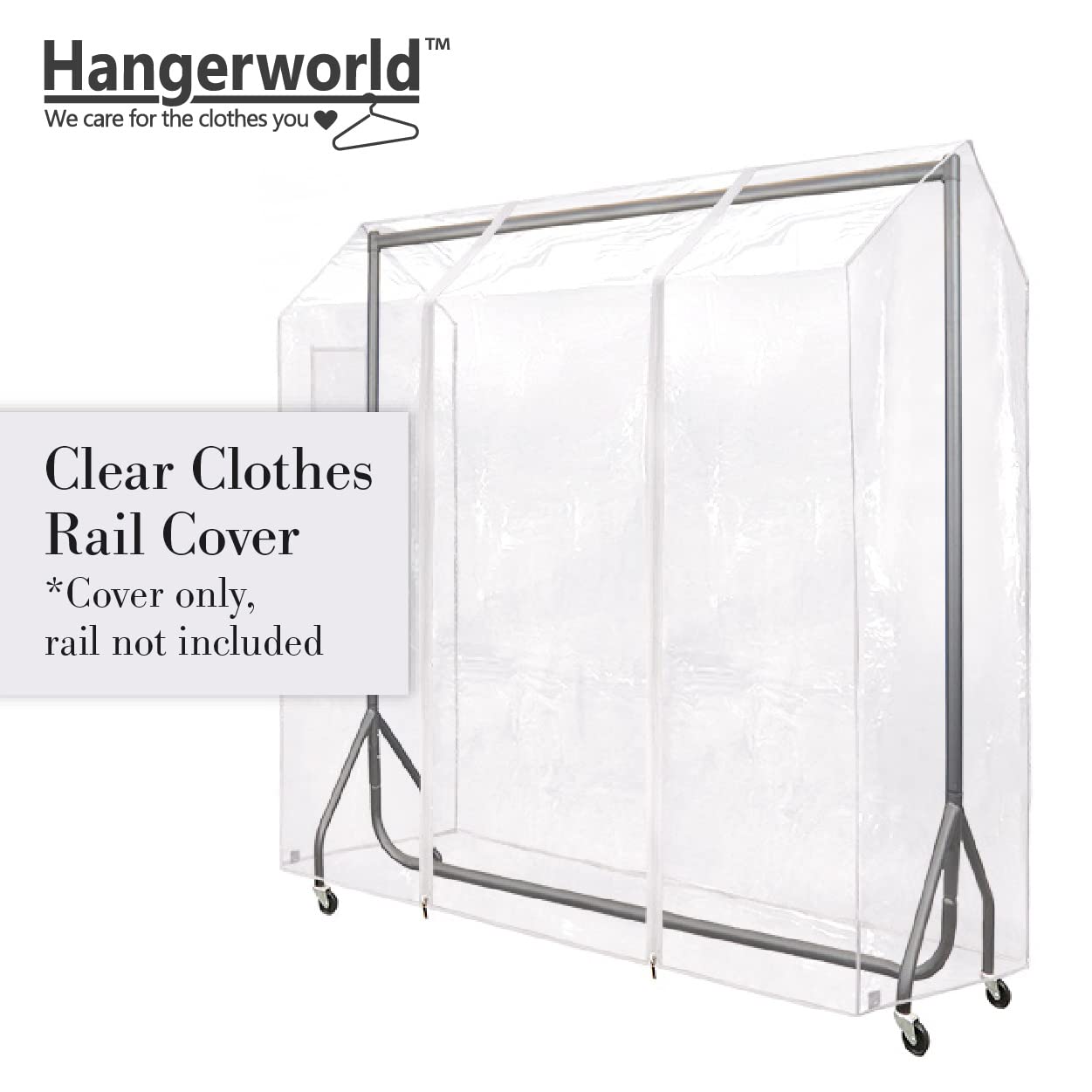 HANgERWORLD 5ft clothes garment Rack cover for Open closet clear Showerproof cover ONLY (60x24x57)