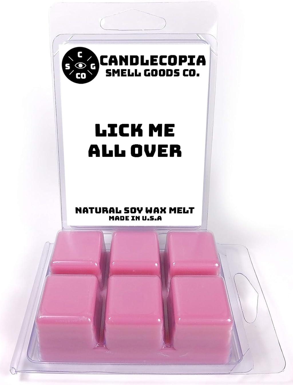 Candlecopia Lick Me All Over Strongly Scented Hand Poured Vegan Wax Melts, 12 Scented Wax Cubes, 6.4 Ounces in 2 x 6-Packs