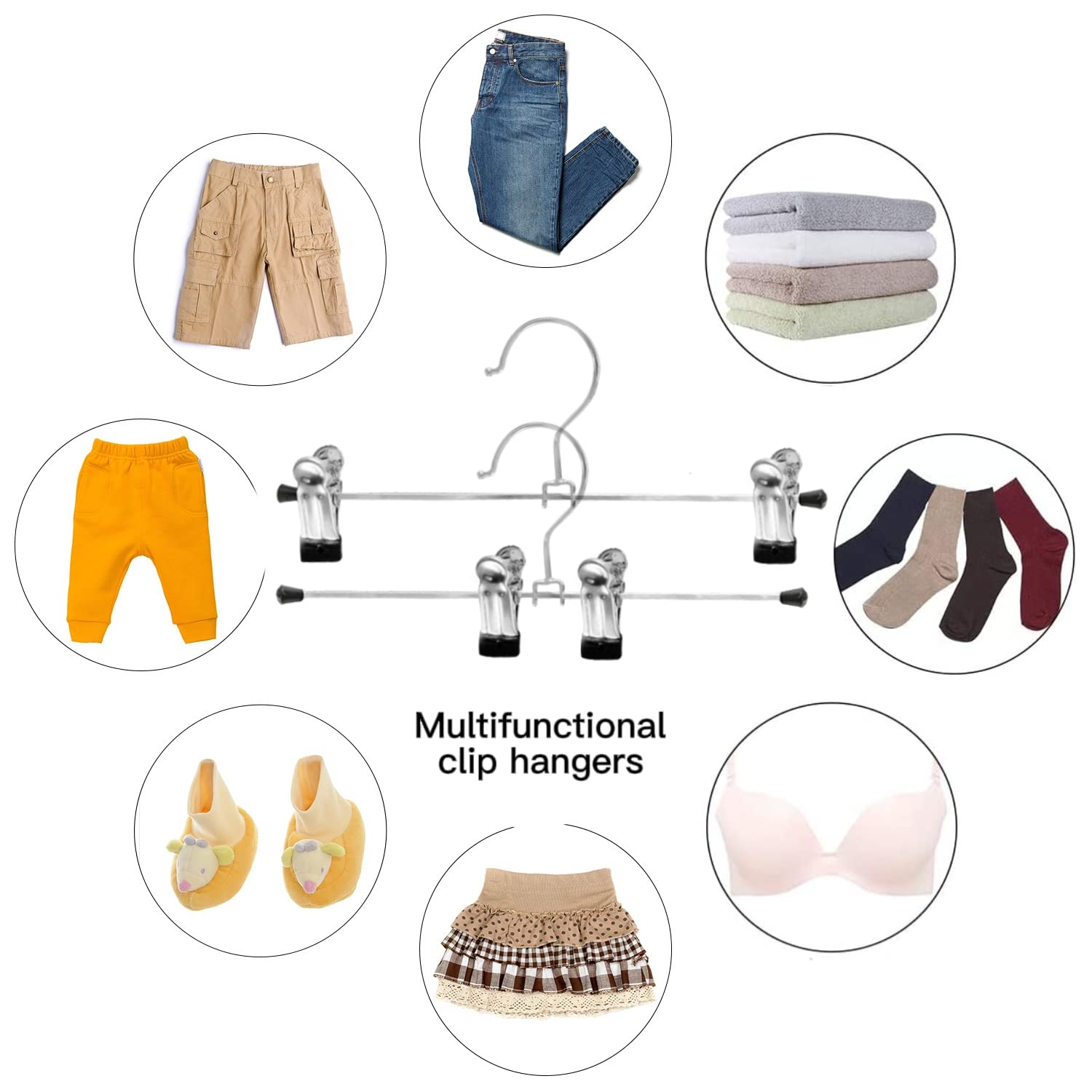 Goodtou Skirt Hangers With Clips - Pants Hangers 36 Pack Metal Hangers For Pants Jeans Skirt Clip Hangers For Pants Heavy Duty