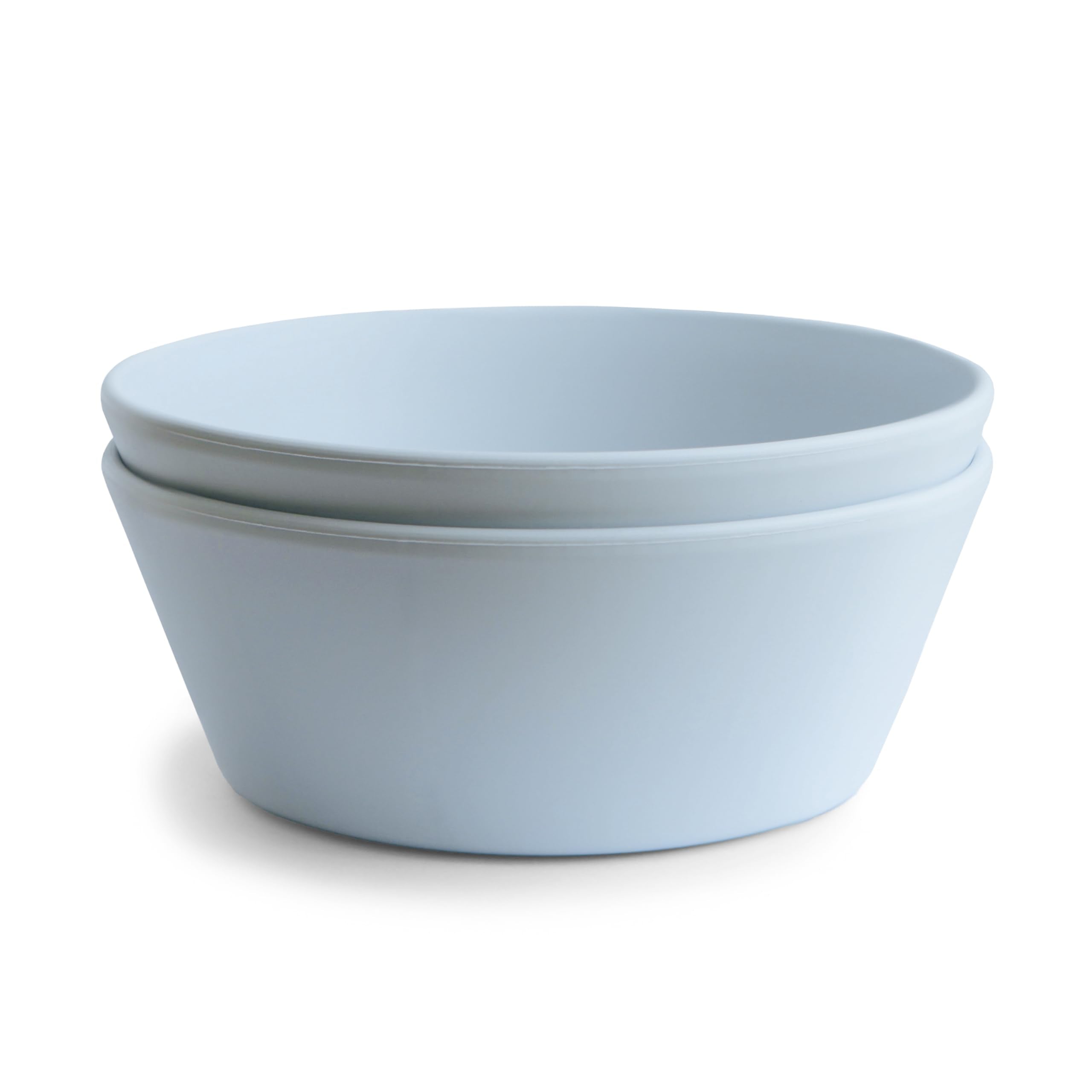 mushie Round Dinnerware Bowls for Kids | Made in Denmark, Set of 2 (Powder Blue)