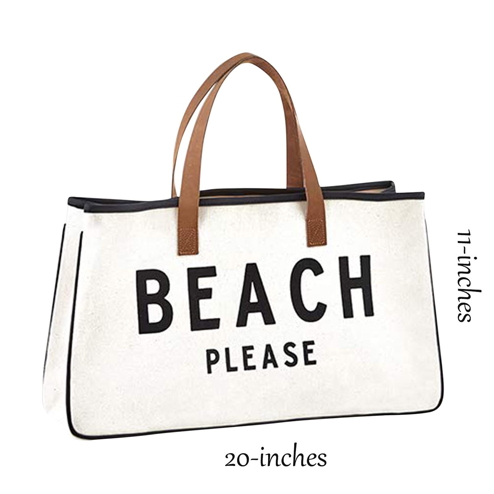 Santa Barbara Design Studio Tote Bag For Women Hold Everything 100% Cotton Canvas Shoulder Bag, Large, Beach Please