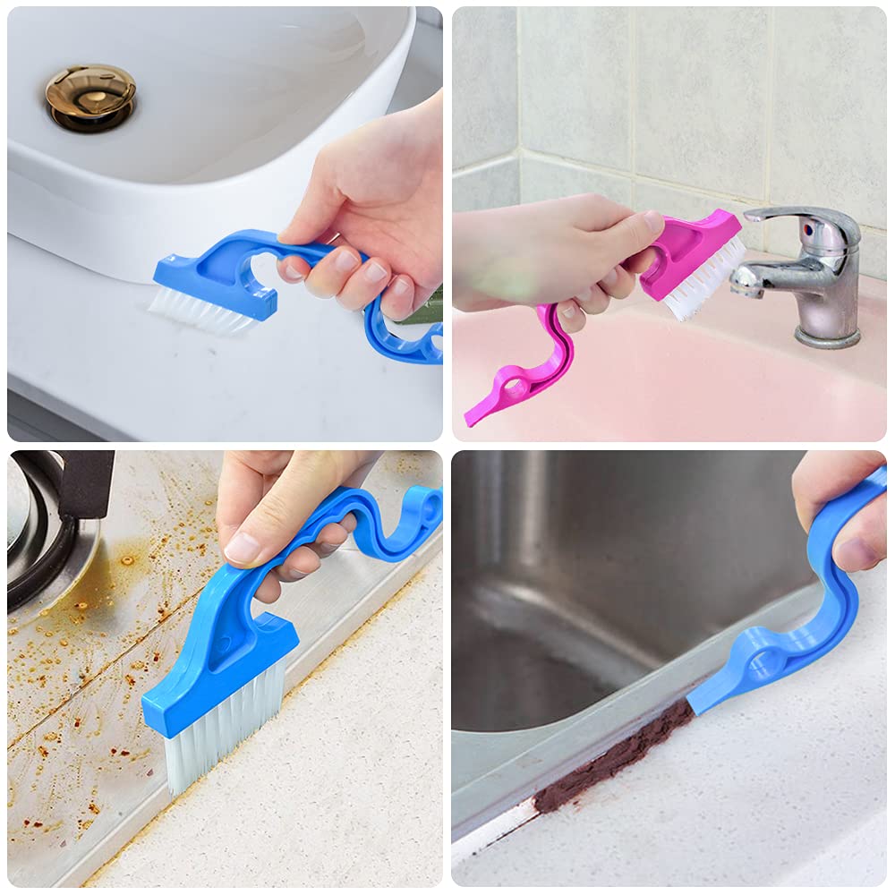 Crevice Gap Cleaning Brush Tool, 6Pcs Hand-Held Groove Gap Cleaning Tools, 2 In 1 Dustpan Cleaning Brushes, Shutter Door Window