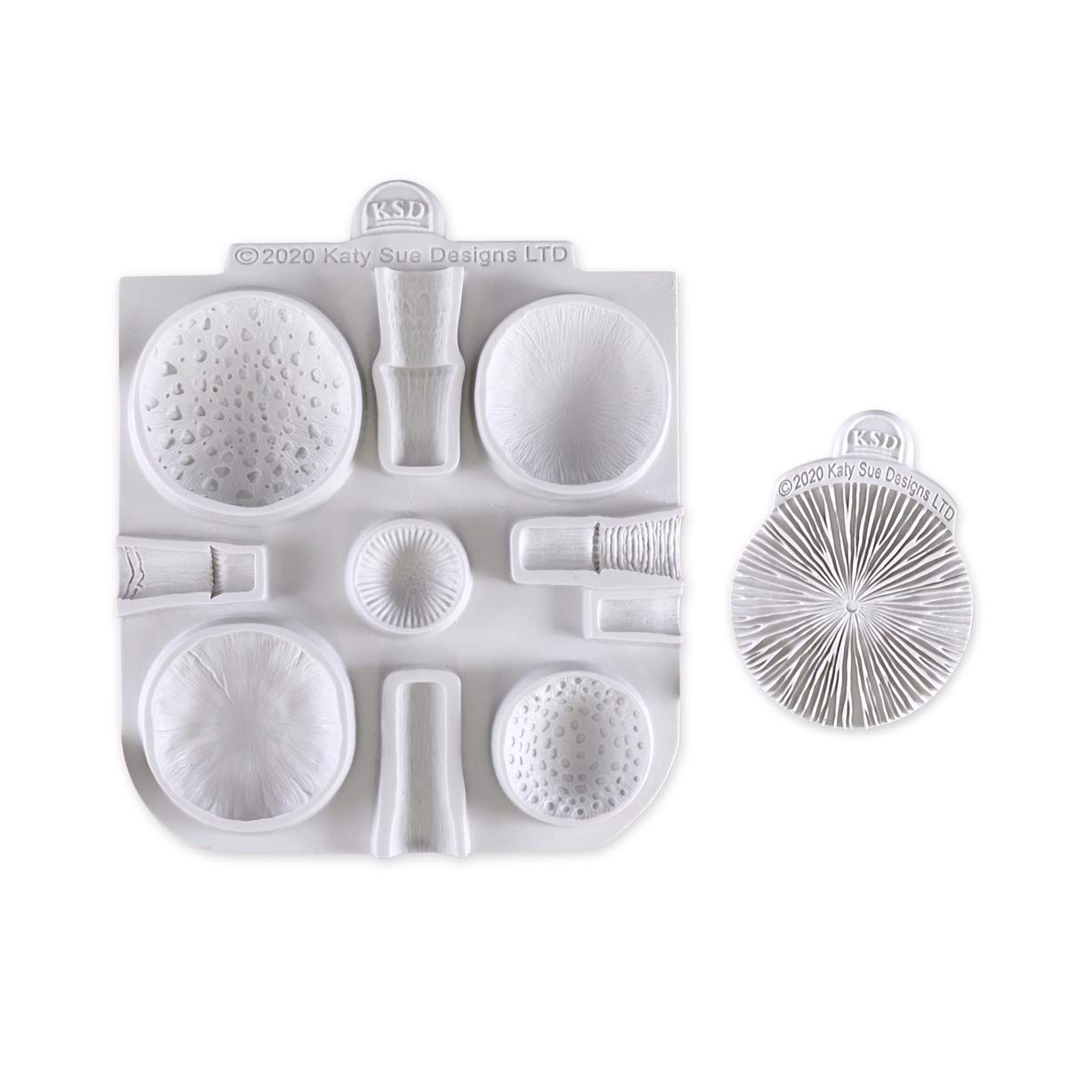 Flower Pro Toadstools & Mushrooms Silicone Mold & Veiner Set For Cake Decorating & Crafts By Katy Sue - Make 5 Sizes & Styles Of