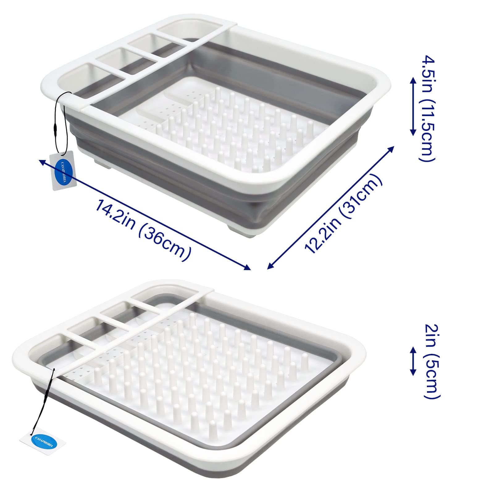 Casaphoria Collapsible Small Dryer Rack Over The Sink For Counter Plate Rack,Plastic Portable Dinnerware Organizer-Space Saving