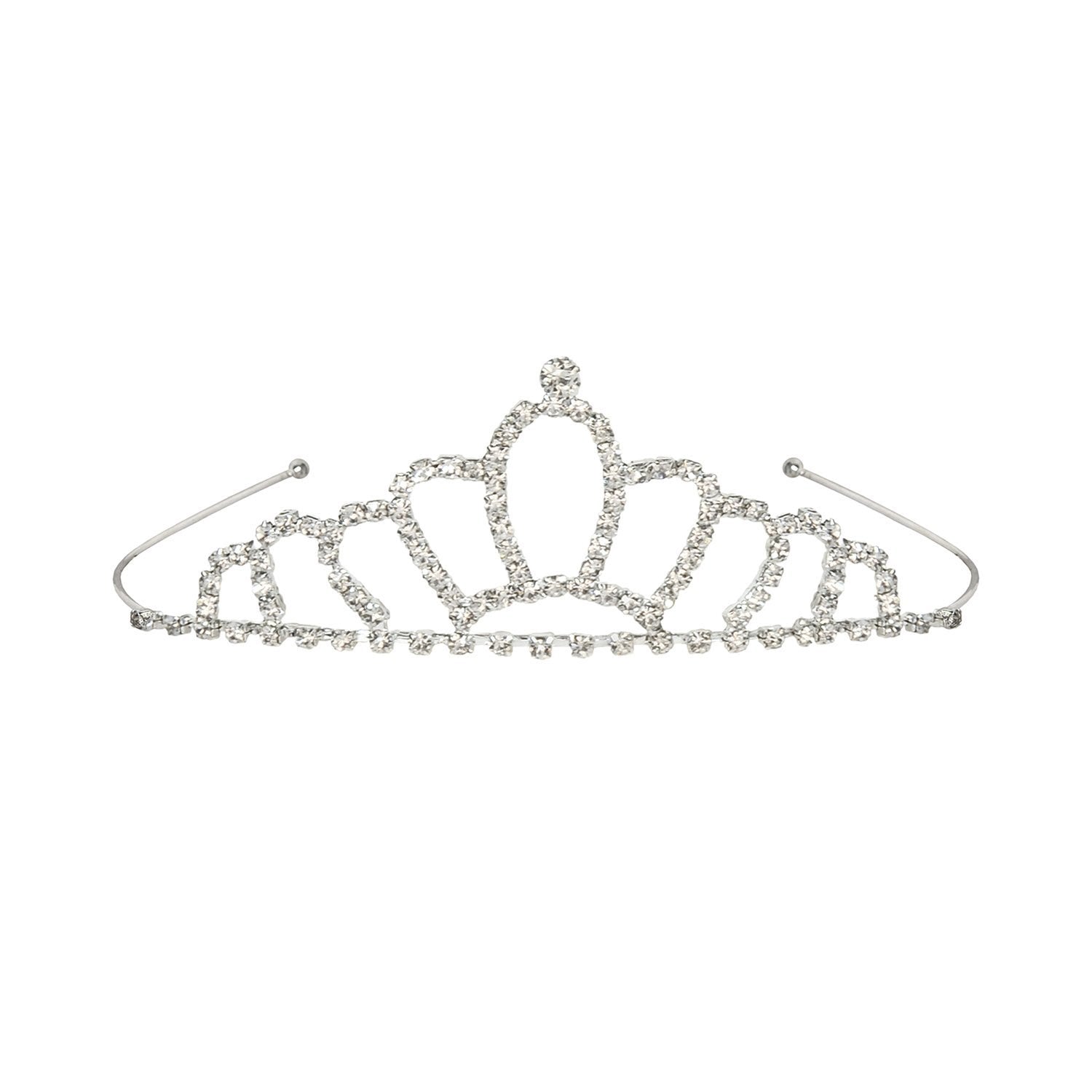 Beistle 60073 Royal Rhinestone Tiara, One Size Fits Most (Silver)