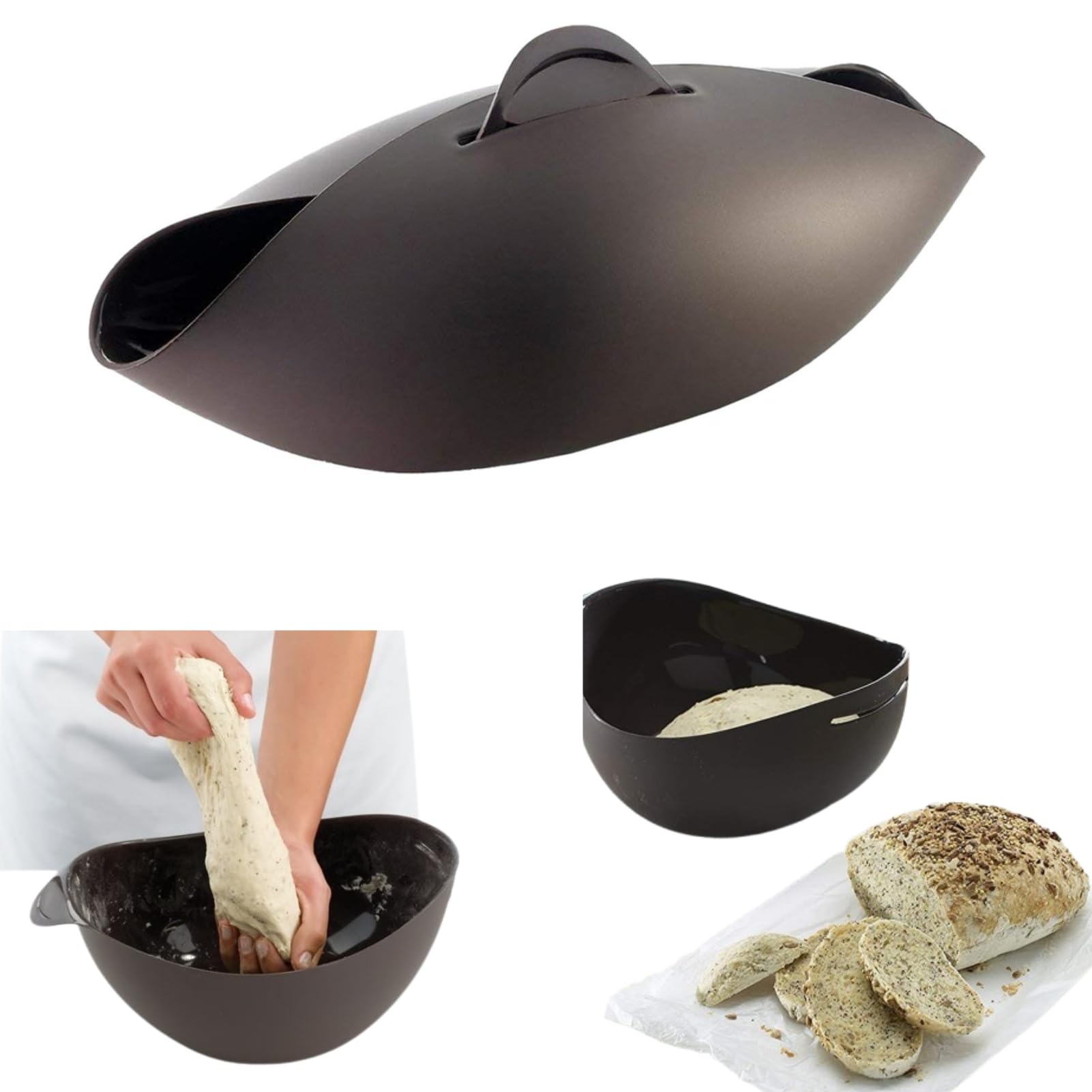Saycker Silicone Bread Bowl,Bread Maker Mold for Baking Bread,Flexible Soft Loaf Pan for Homemade Bread Sourdough,Bakeware Tool 