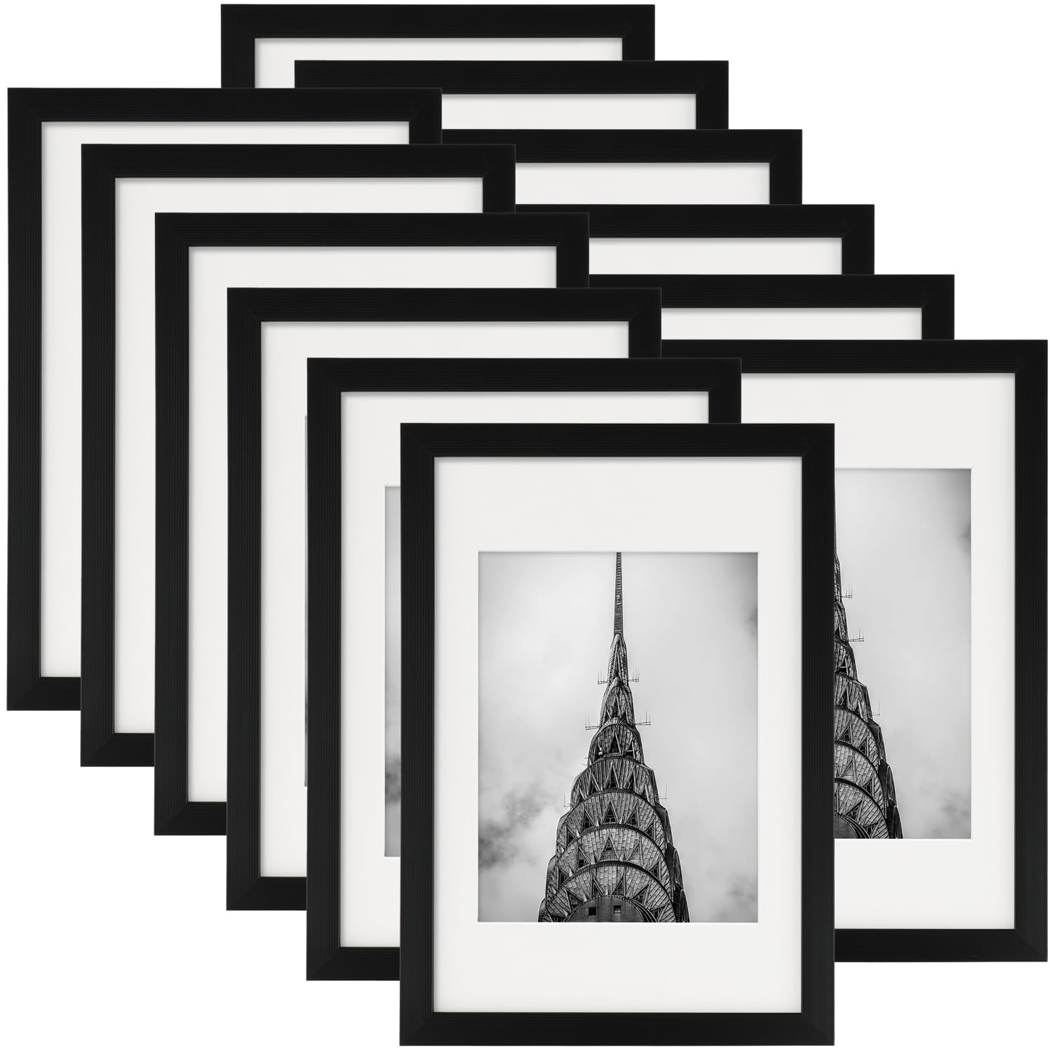 8x12 Picture Frames Black Set of 12 for Wall Gallery Collage Photo Frames or Tabletop Display
