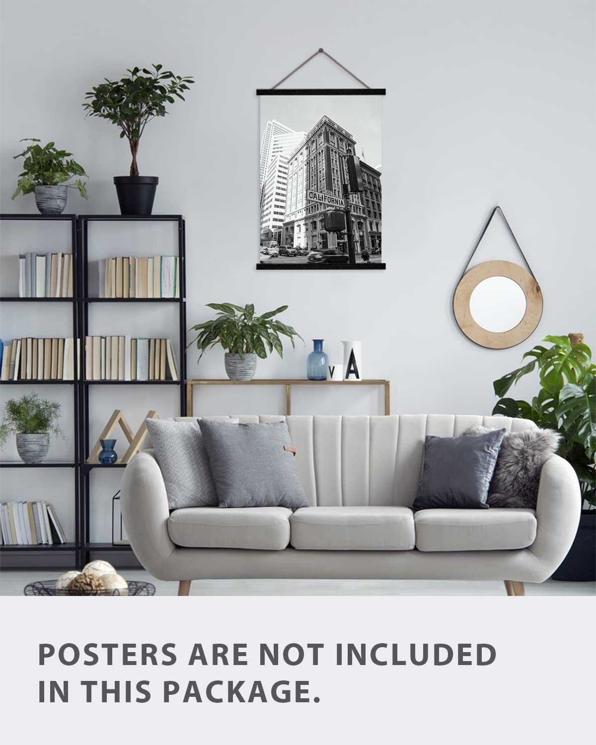 Magnetic Poster Hanger Wooden Poster Hangers  16 Inch  Extra Strong Magnets  Quick Assembly and Easy Use  Wood Poster Hanger for Wall Art  Pictures  Prints  Maps  Canvas  16x24 16x22 16x20  Black