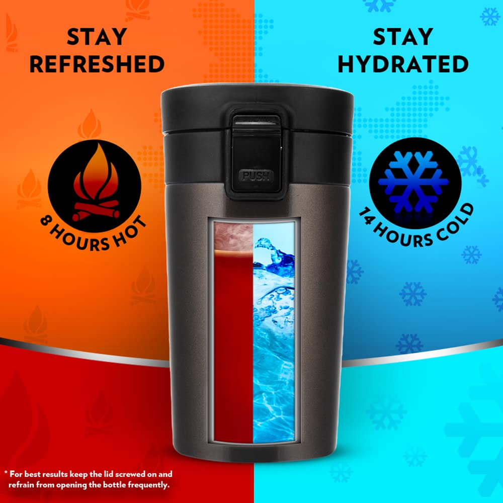 Borosil Coffeemate Insulated Mug, Vacuum Insulated Travel Coffee Mug With Lid, 8 Hours Hot And 14 Hours Cold, 300 Ml, Mocha, Sta