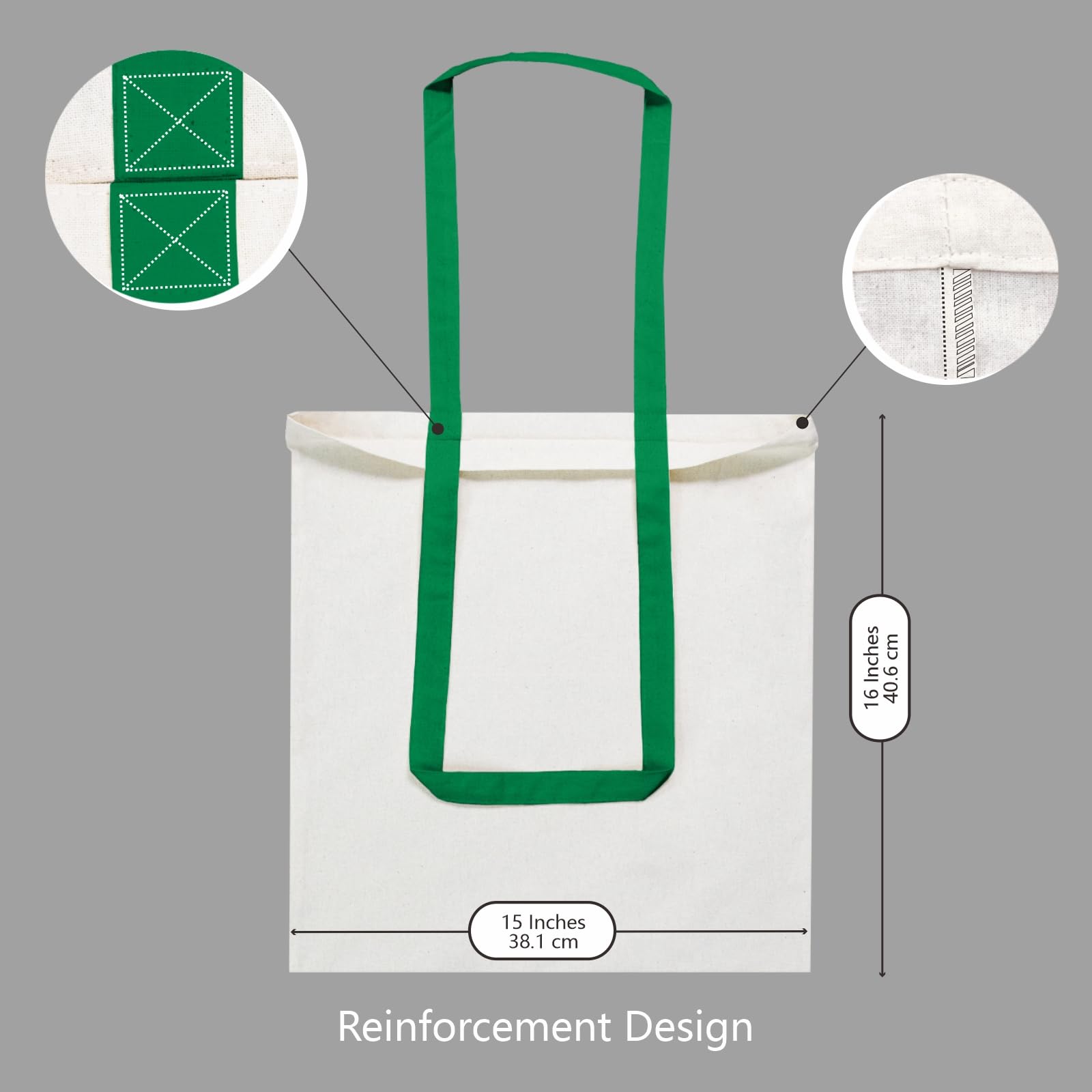 Topdesign 6-Pack Economical 16''X15'' Cotton Tote Bag, Lightweight Medium Reusable Grocery Shopping Cloth Bags, Suitable For Diy