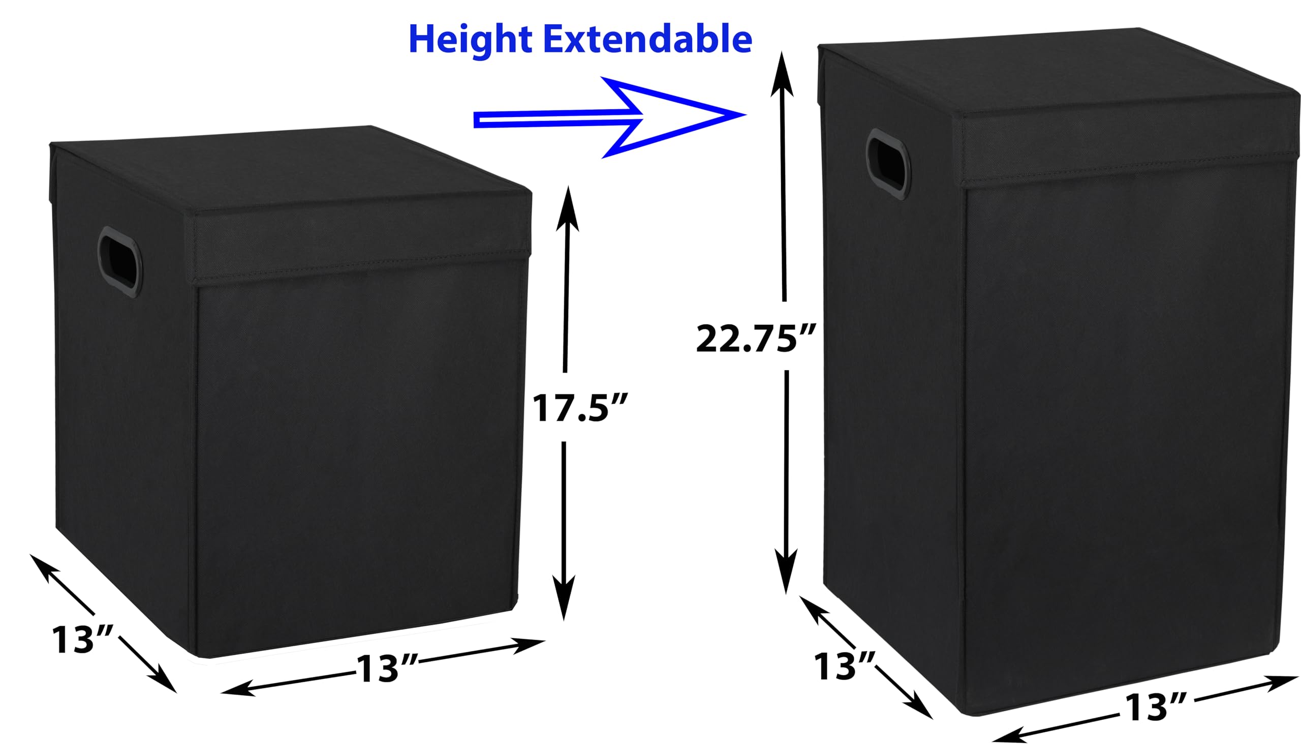 Simple Houseware Foldable Laundry Hamper Basket With Lid, Black