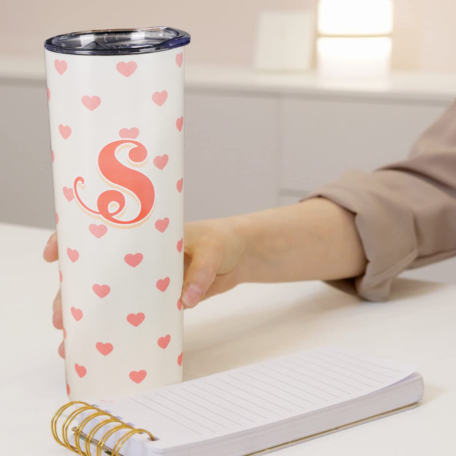 Initial Tumbler,Monogrammed Tumbler-Monogram Letter S-Monogrammed Gifts For Women,Initial Gifts For Women,Birthday Gifts For Wom