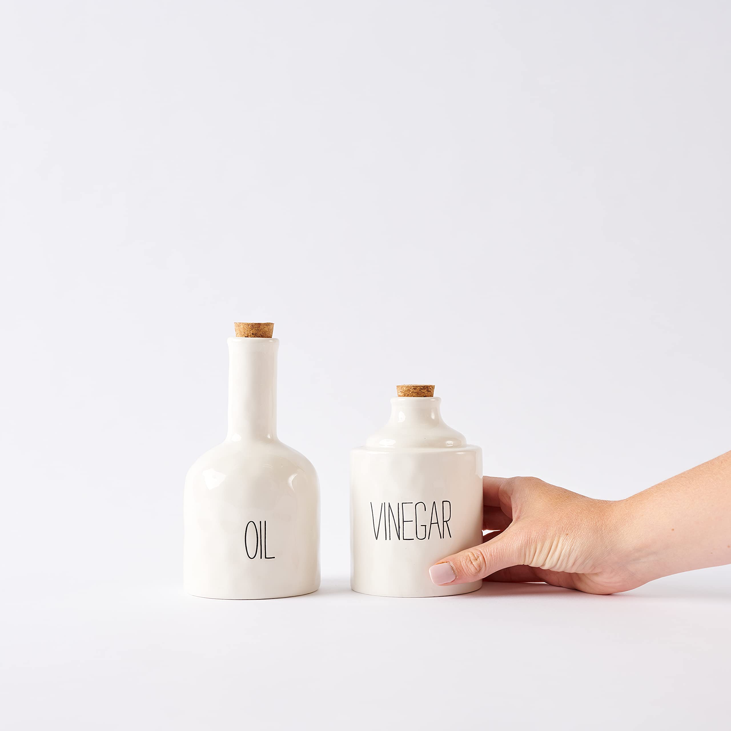 Stacked Oil and Vinegar Decanter Set