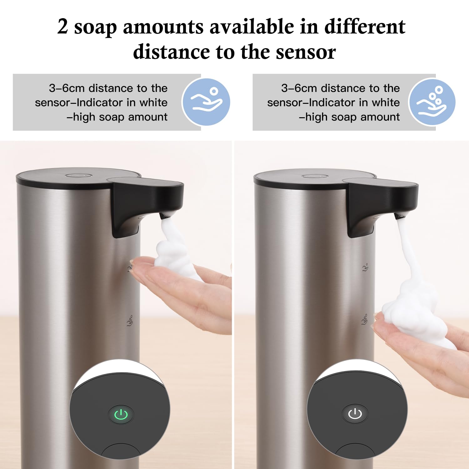 Laopao Soap Dispenser, Rechargeable Automatic Soap Dispenser Stainless Steel Touchless Foaming Soap Dispenser For Bathroom Auto