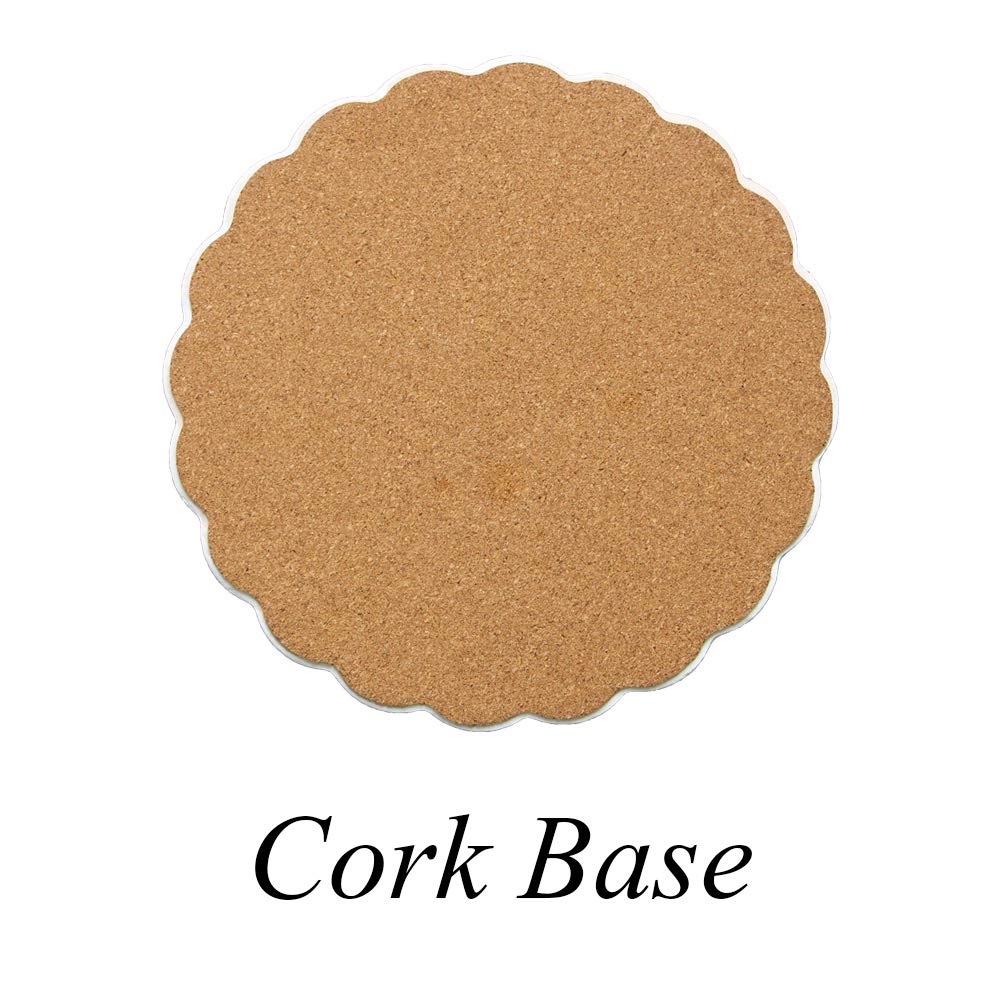 Arly Wipeable Hardboard Blue Trivets Mat For Heat Pot, Decor Cork Backed Insulation Pads With Mandala Style,Round 7.7 Inch Set O