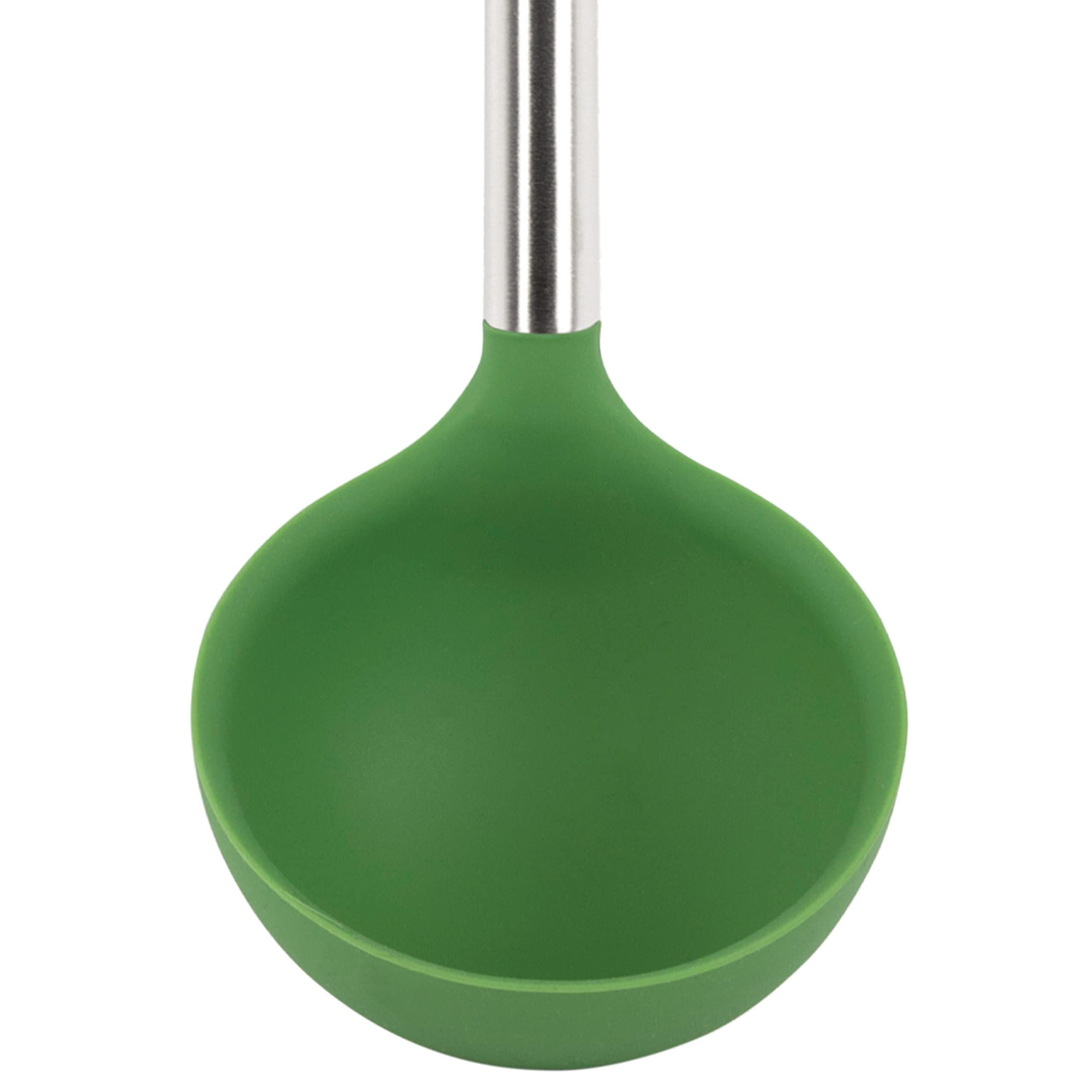 Tovolo Silicone Ladle With Stainless Steel Handle, Deep Spoon With Reinforced Nylon Core, Perfect Kitchen Utensil For Soup, Stew
