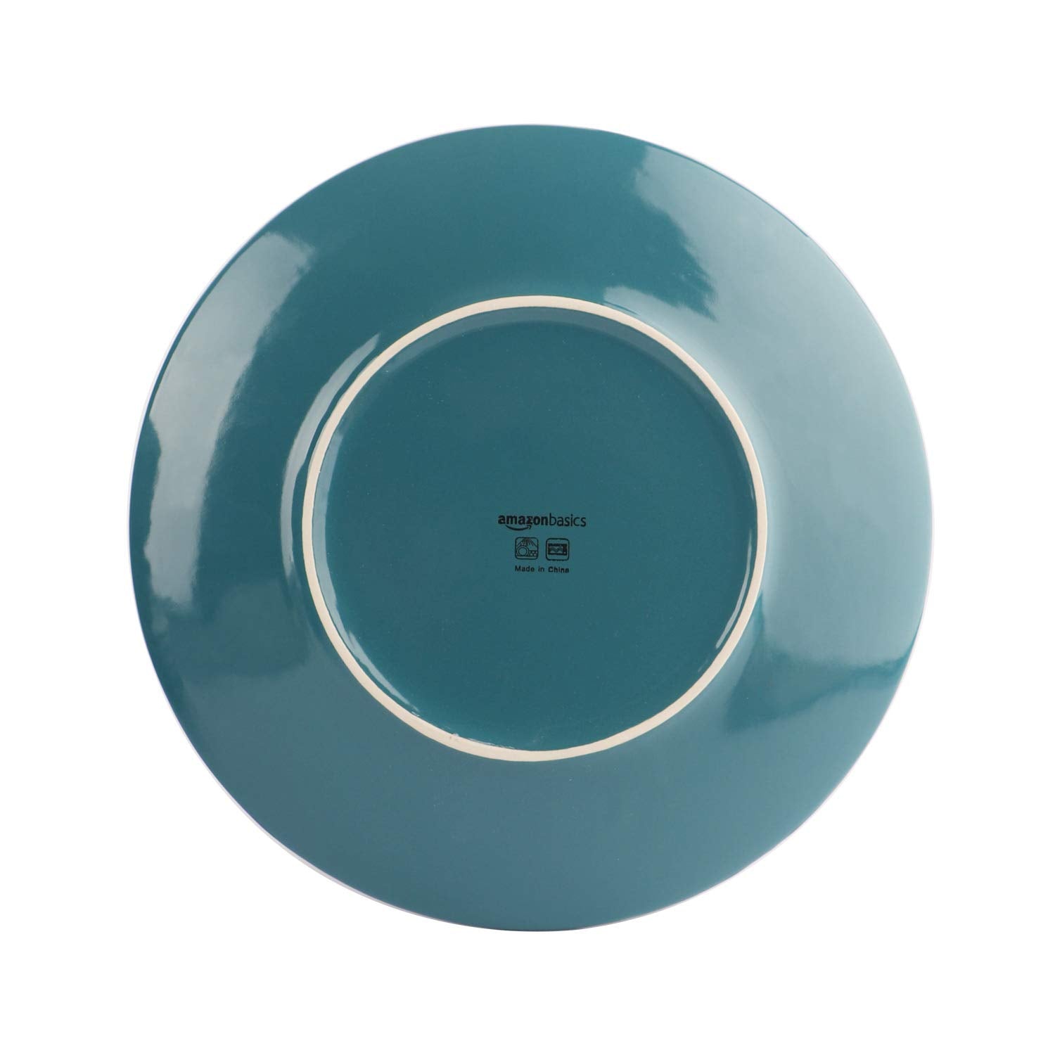 Amazon Basics 18-Piece Stoneware Dinnerware Set - Deep Teal, Service for 6