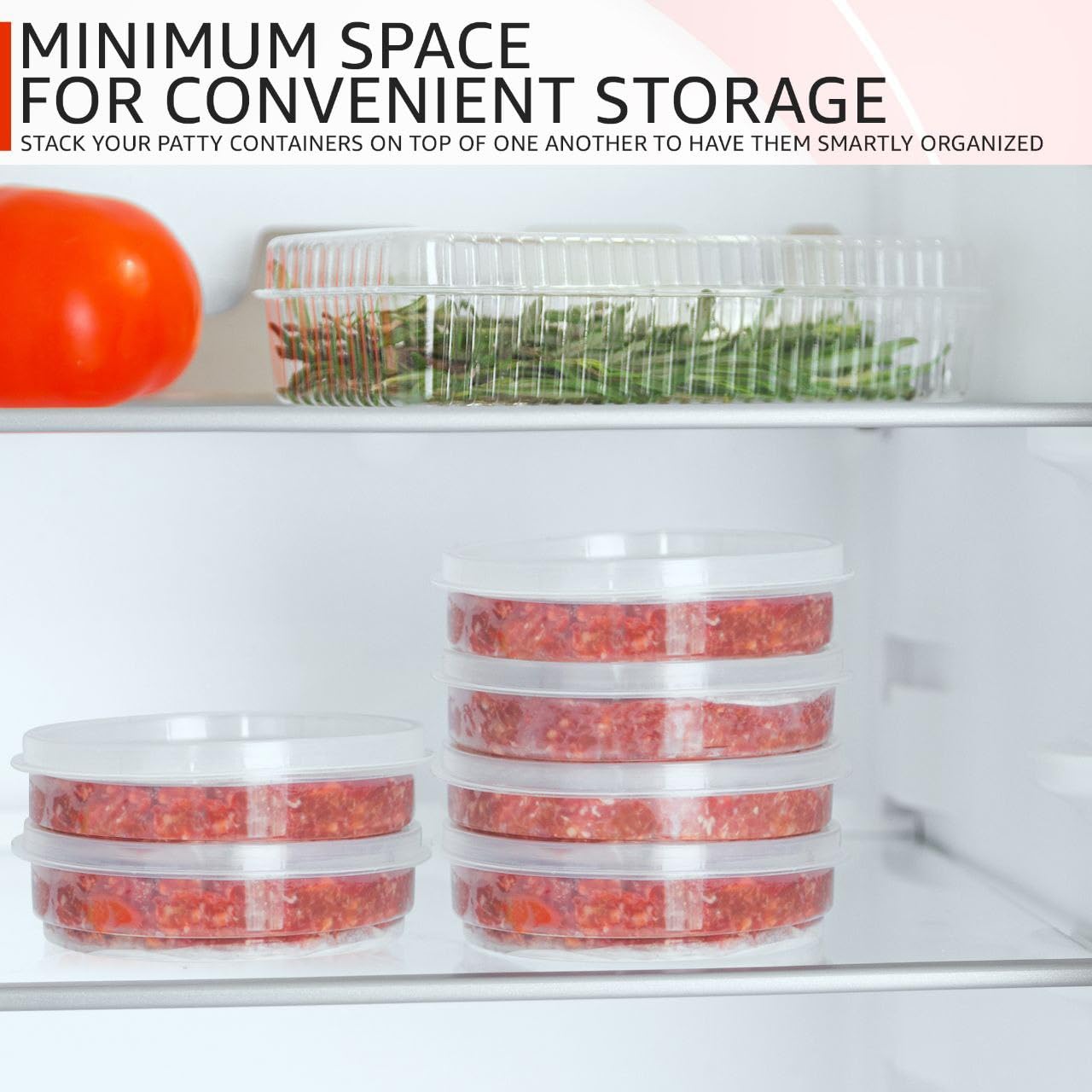 Mission Gallery Hamburger Press - 4-in-1 Patty Maker with 4 Containers & 100 Papers - Transparent Burger Mold for BBQ