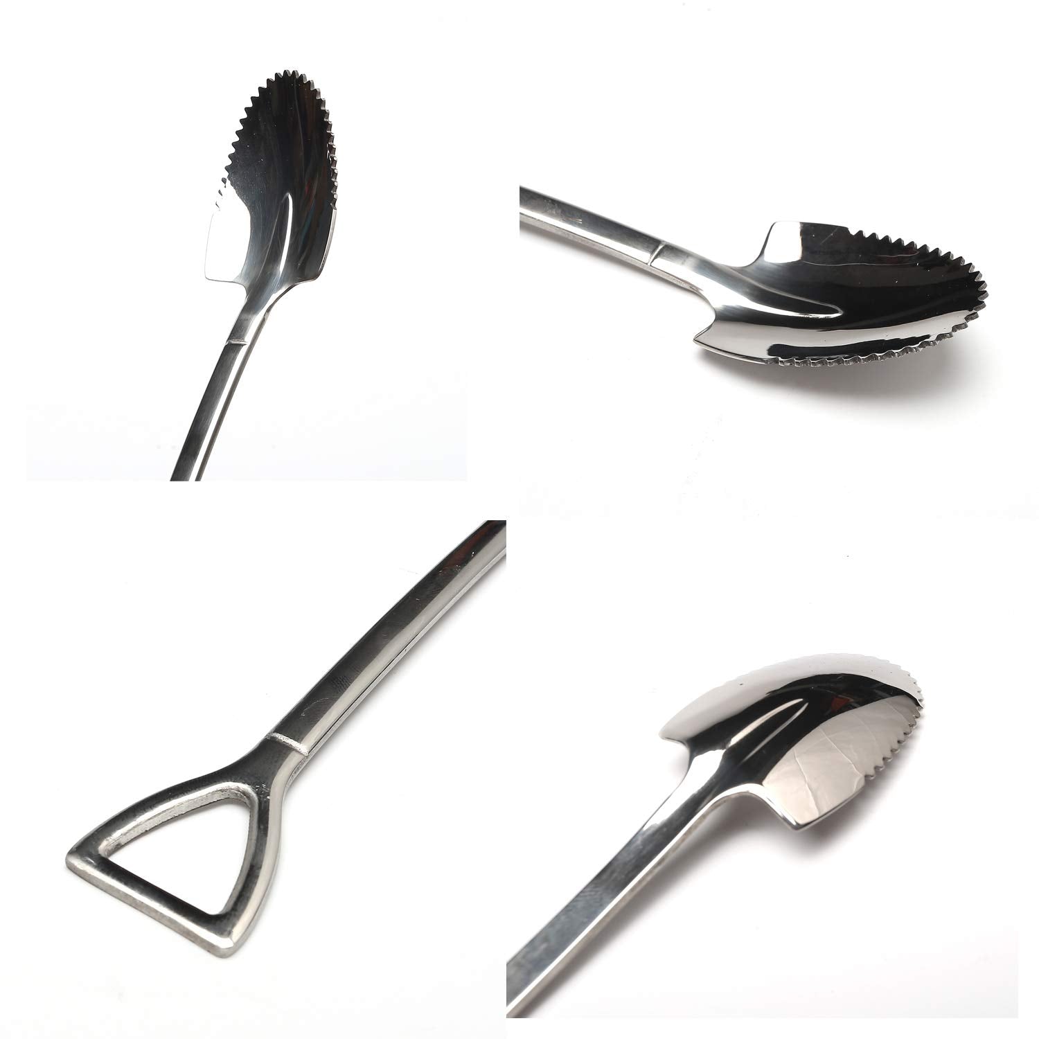 Stainless Steel Grapefruit Citrus Spoons Metal Tea Coffee Sugar Spoon Mini Shovel Shape Coffee Ice Cream Dessert Spoons Stainles