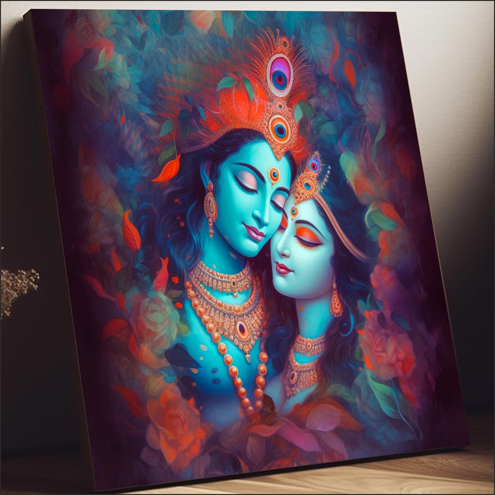 Featherflute Wall Paintings For Home Decoration, Ready To Stick 6Mm Mdf Board Of God Painting, Radha Krishna Painting For Wall D