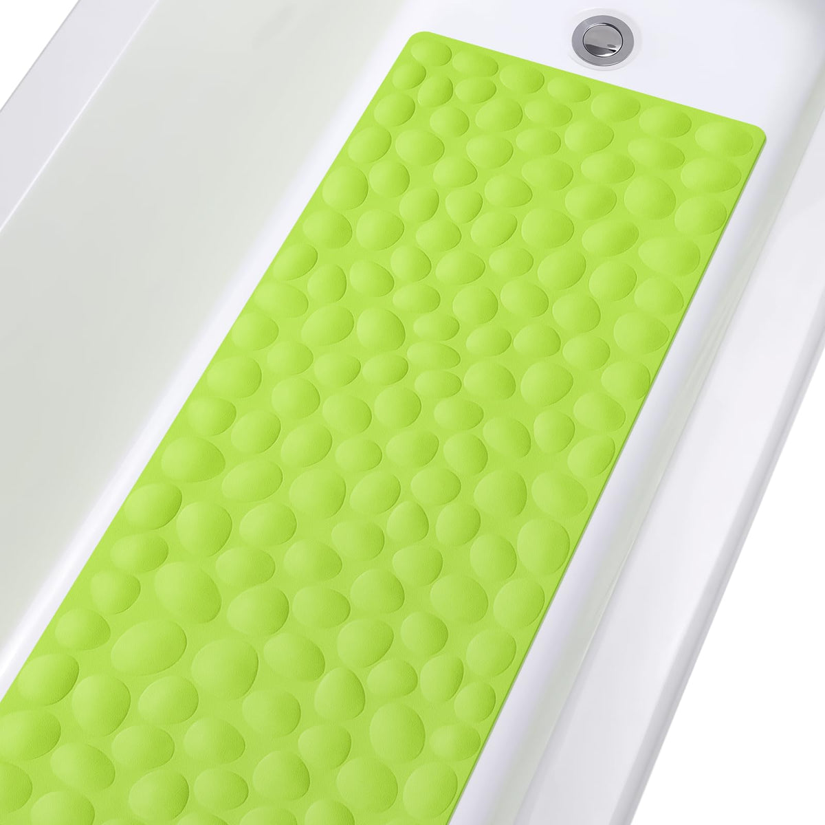 Non-Slip Bathtub Mat Othway Soft Rubber Bathroom Bathmat With Strong Suction Cups (16X40 Inch, Green)