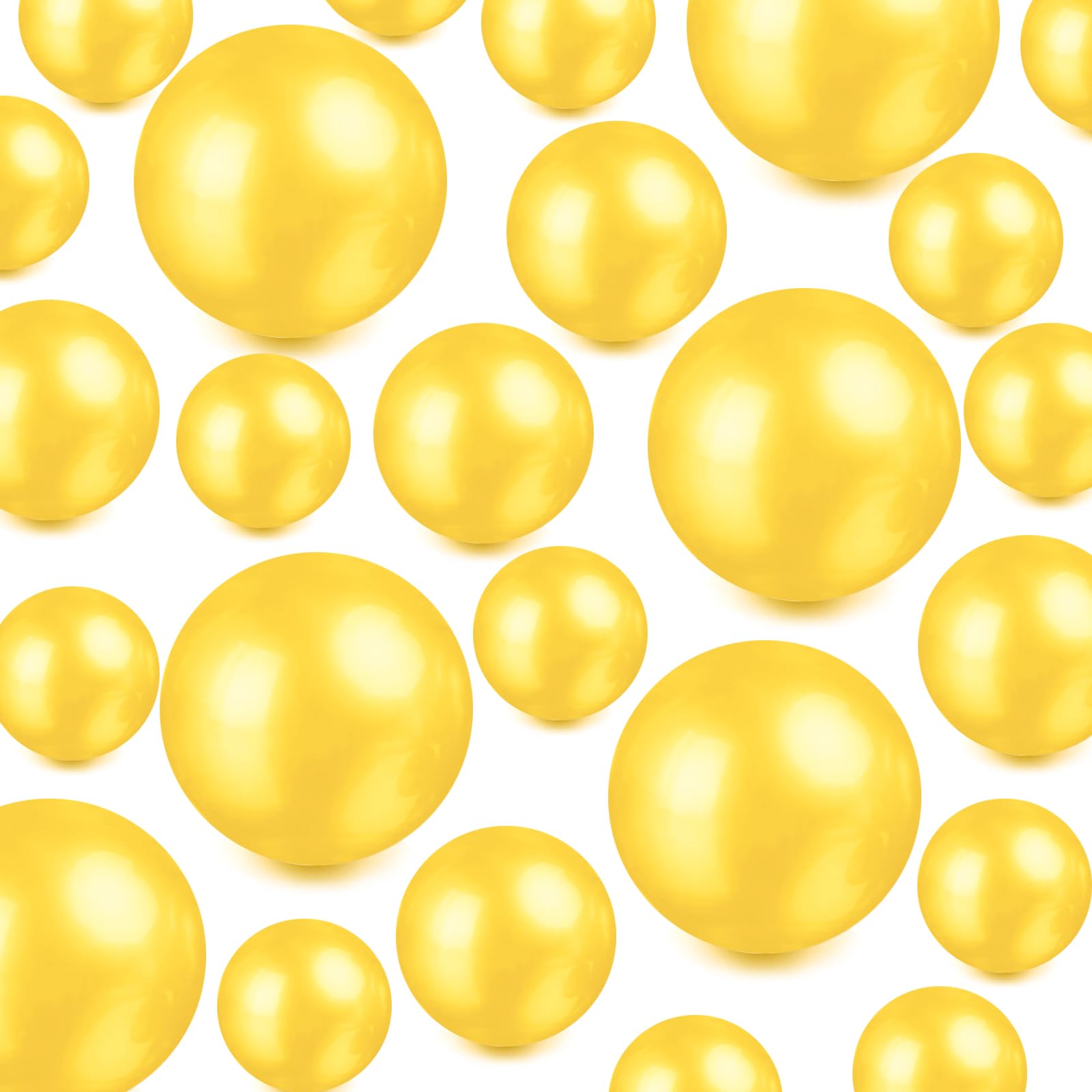 TMCLHXYNF 80Pieces Floating NO Hole Pearls for Vases,Makeup Beads,Highlight Faux Bright Gold Floating Candle Beads Vase Fillers 